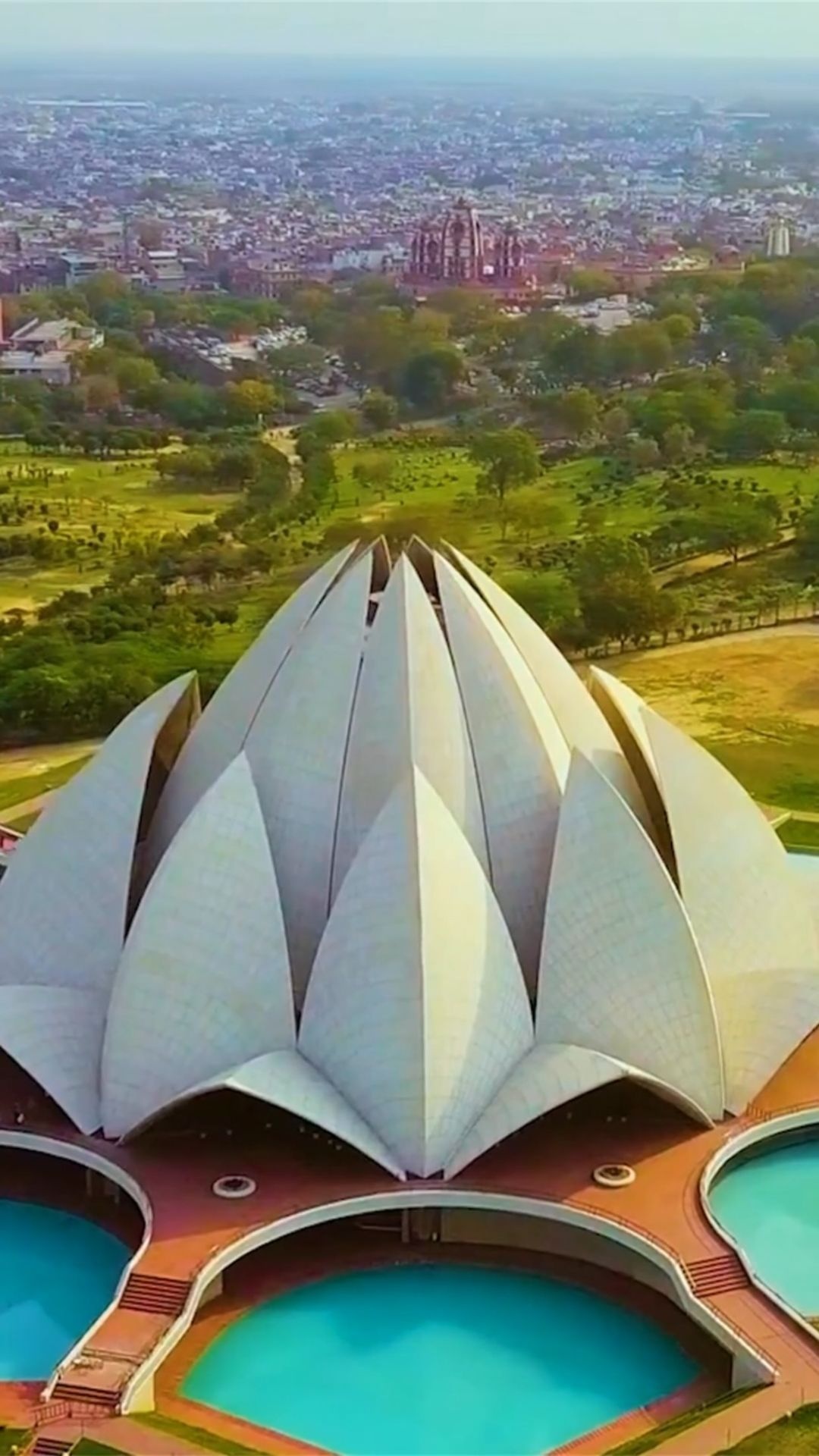 Lotus Temple, New Delhi, Travels, Instagram discovery, Aerial view, 1080x1920 Full HD Handy