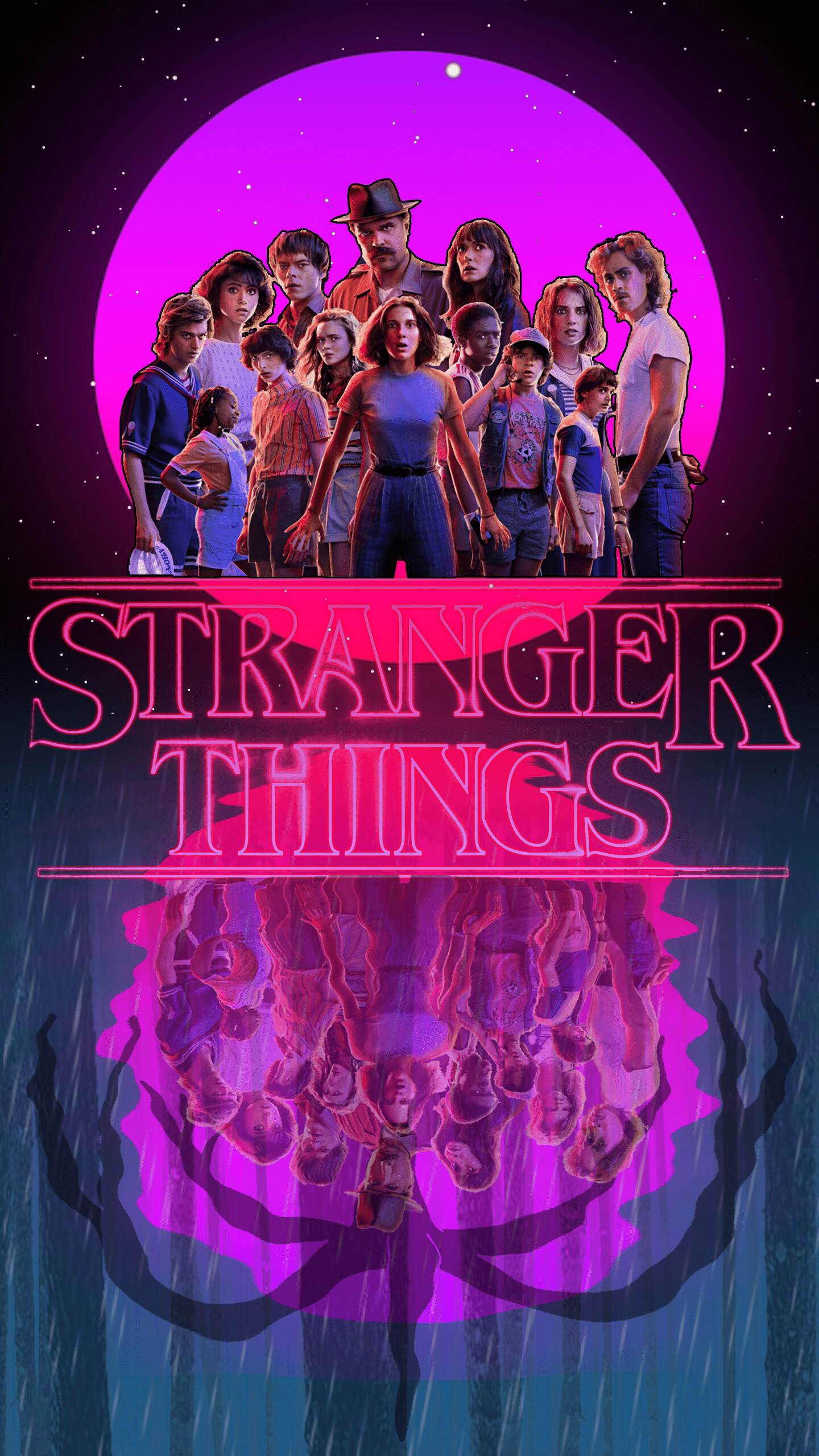 Stranger Things: One of Netflix's flagship series, has attracted record viewership on the streaming platform. 1440x2560 HD Wallpaper.