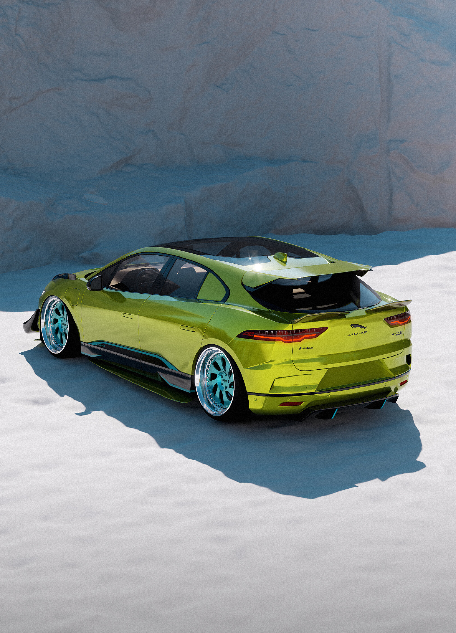 Jaguar I-PACE, Custom Artwork, 3D Representation, Automotive Art, 1800x2500 HD Phone