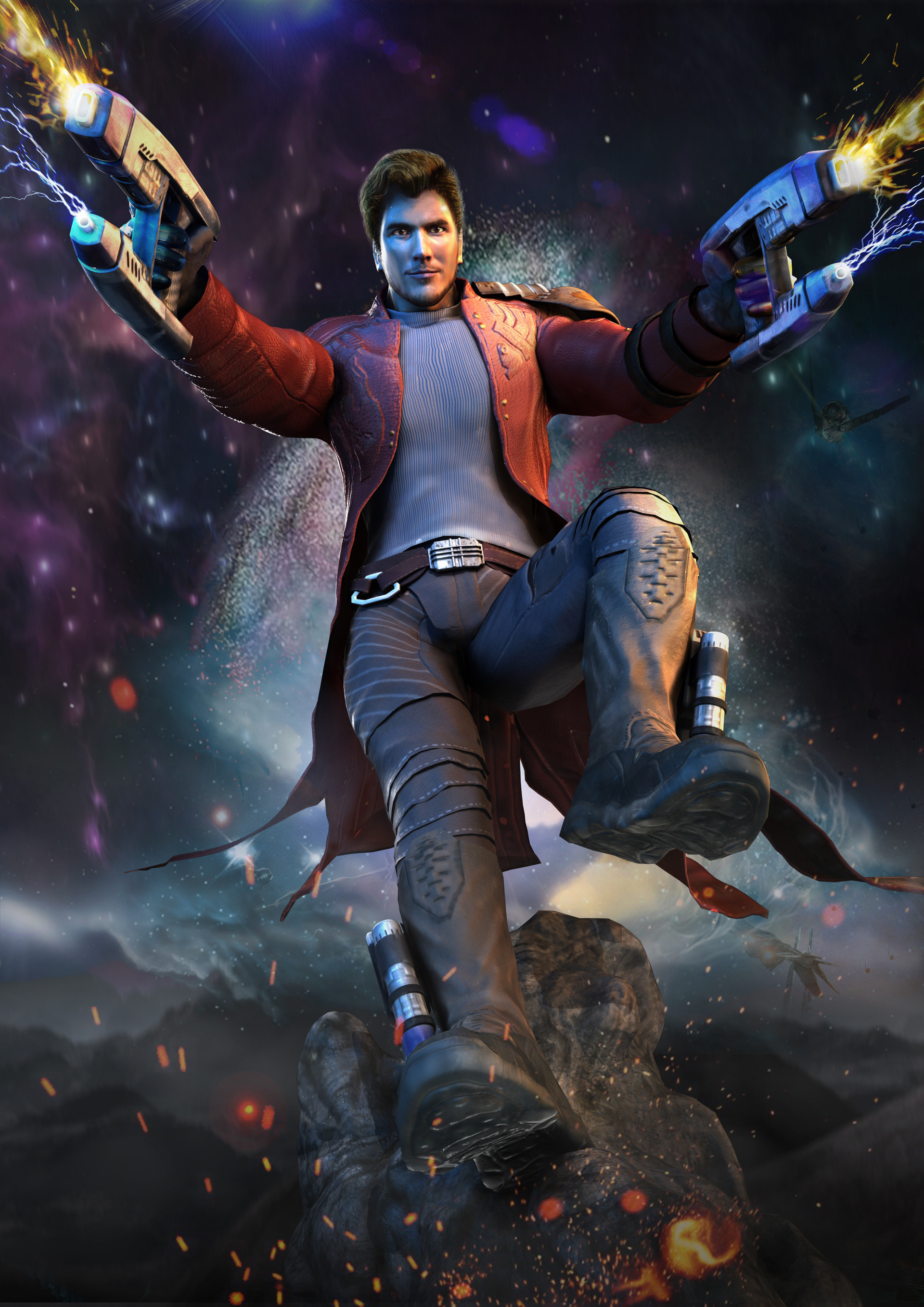 Star Lord, Impeccable 3D model, Character design, Attention to detail, 1920x2720 HD Phone