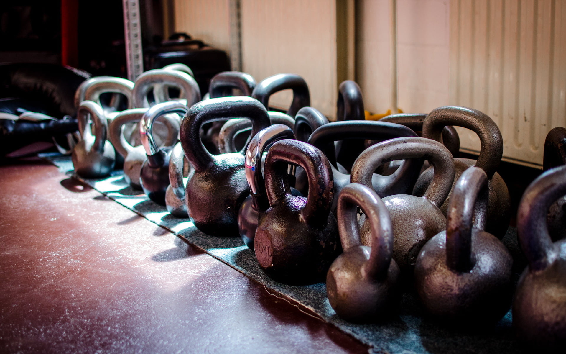 CrossFit: Bench kettlebell, Home gym, Fitness equipment, Weights, 16 kg, Muscle Growth. 1920x1200 HD Wallpaper.