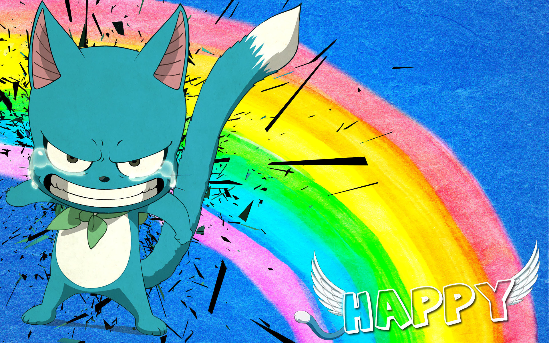 Happy (Fairy Tail): Fictional cat, Voiced by the legendary Rie Kugimiya. 1920x1200 HD Background.
