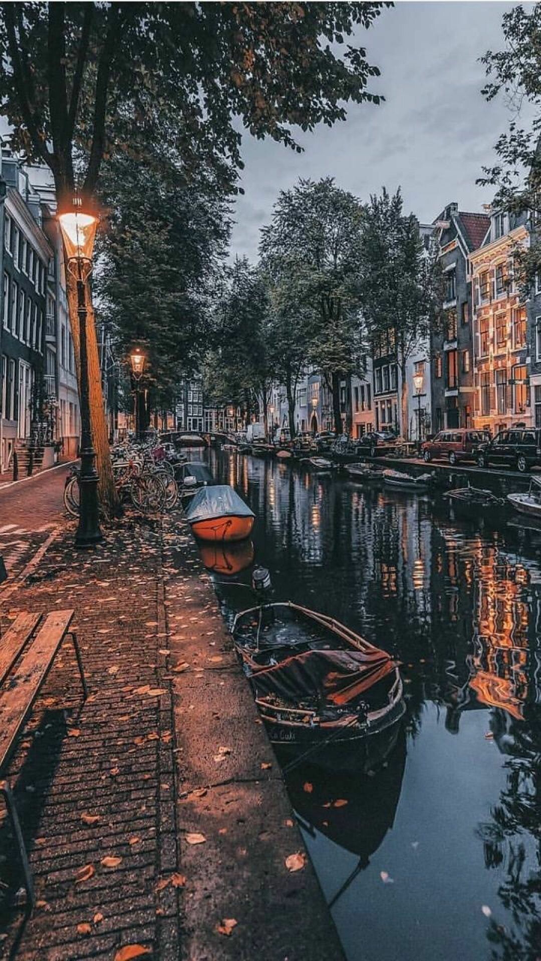Amsterdam: The 17th-century canal ring area, Dutch landmark. 1080x1920 Full HD Background.