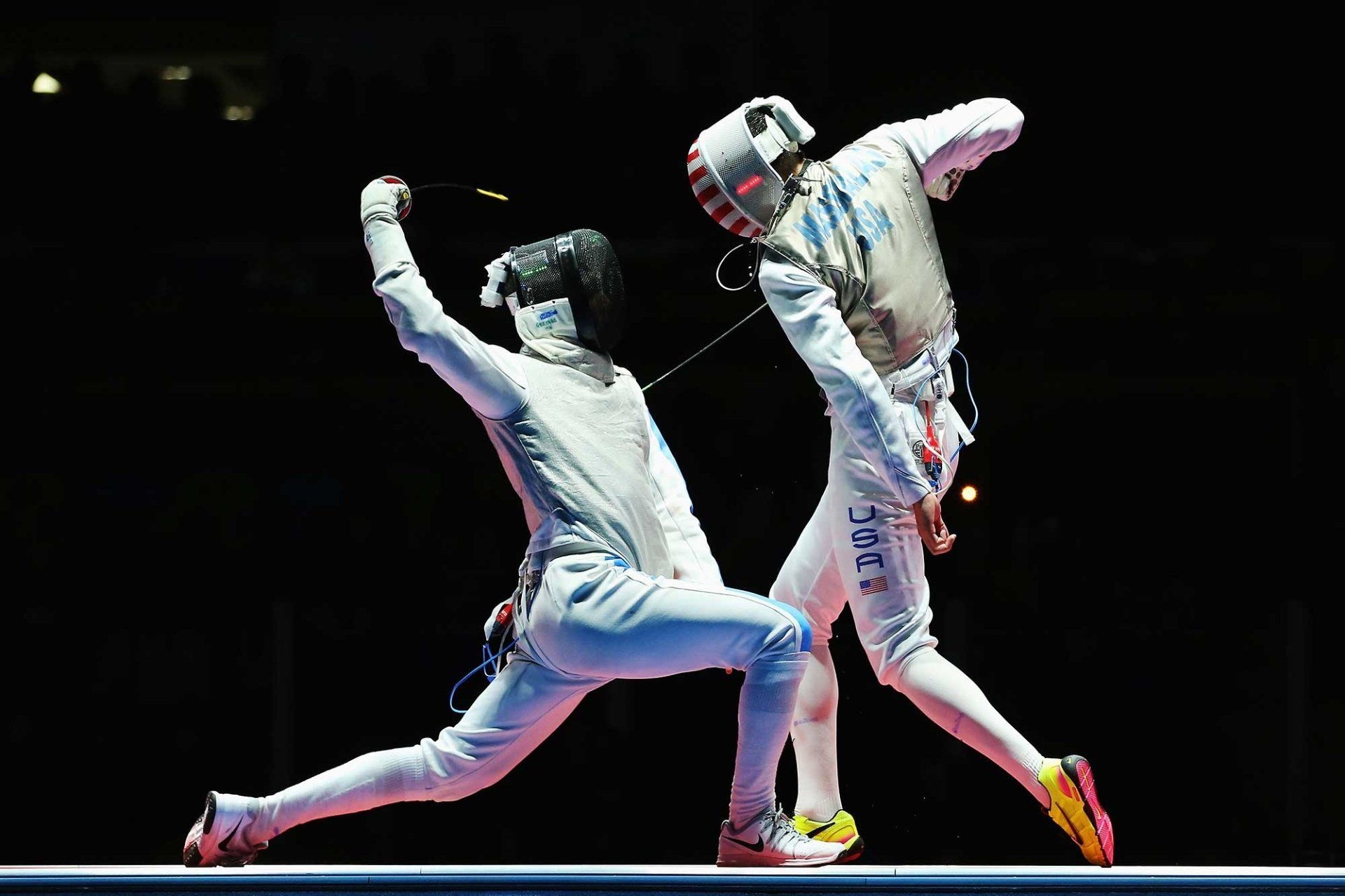 Fencing: Foil combat style, An activity that has been featured in every modern Olympic Games, Competitive sport. 1920x1280 HD Background.