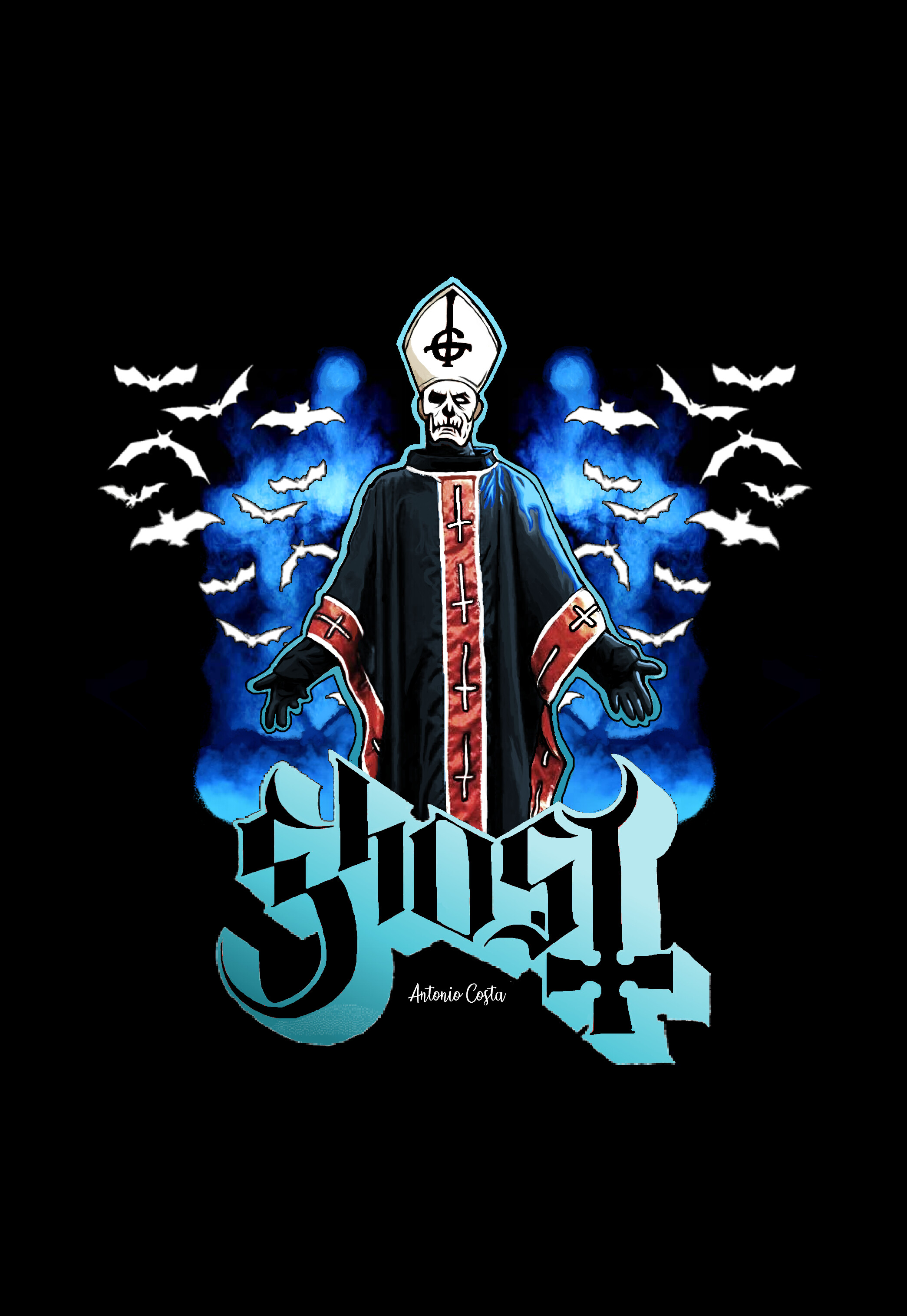 Ghost (Band): A Swedish rock band that was formed in Linkoping in 2006, Papa Emeritus. 2090x3040 HD Wallpaper.