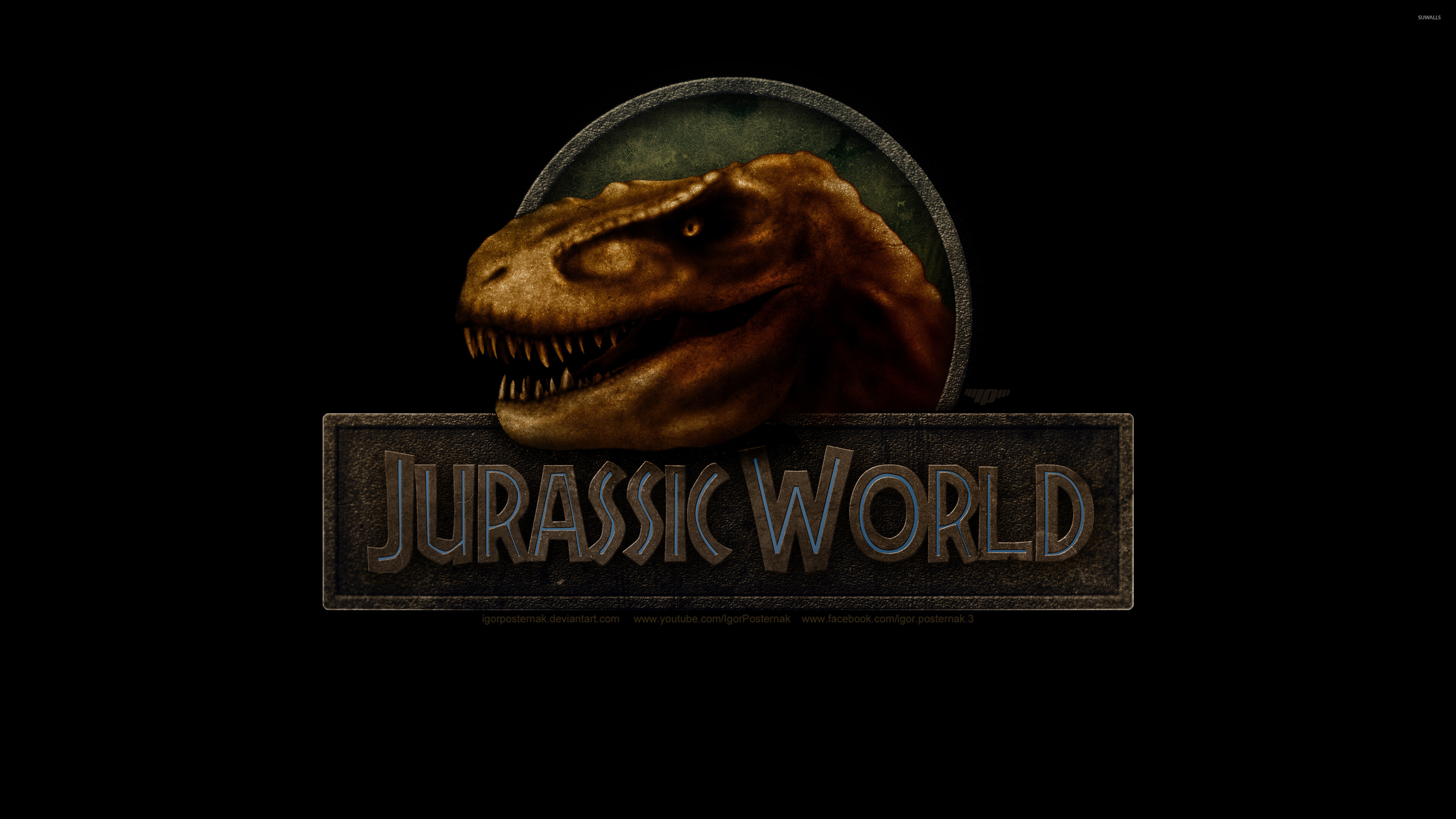 Jurassic World: A 2015 American science fiction action film directed by Colin Trevorrow. 3840x2160 4K Background.