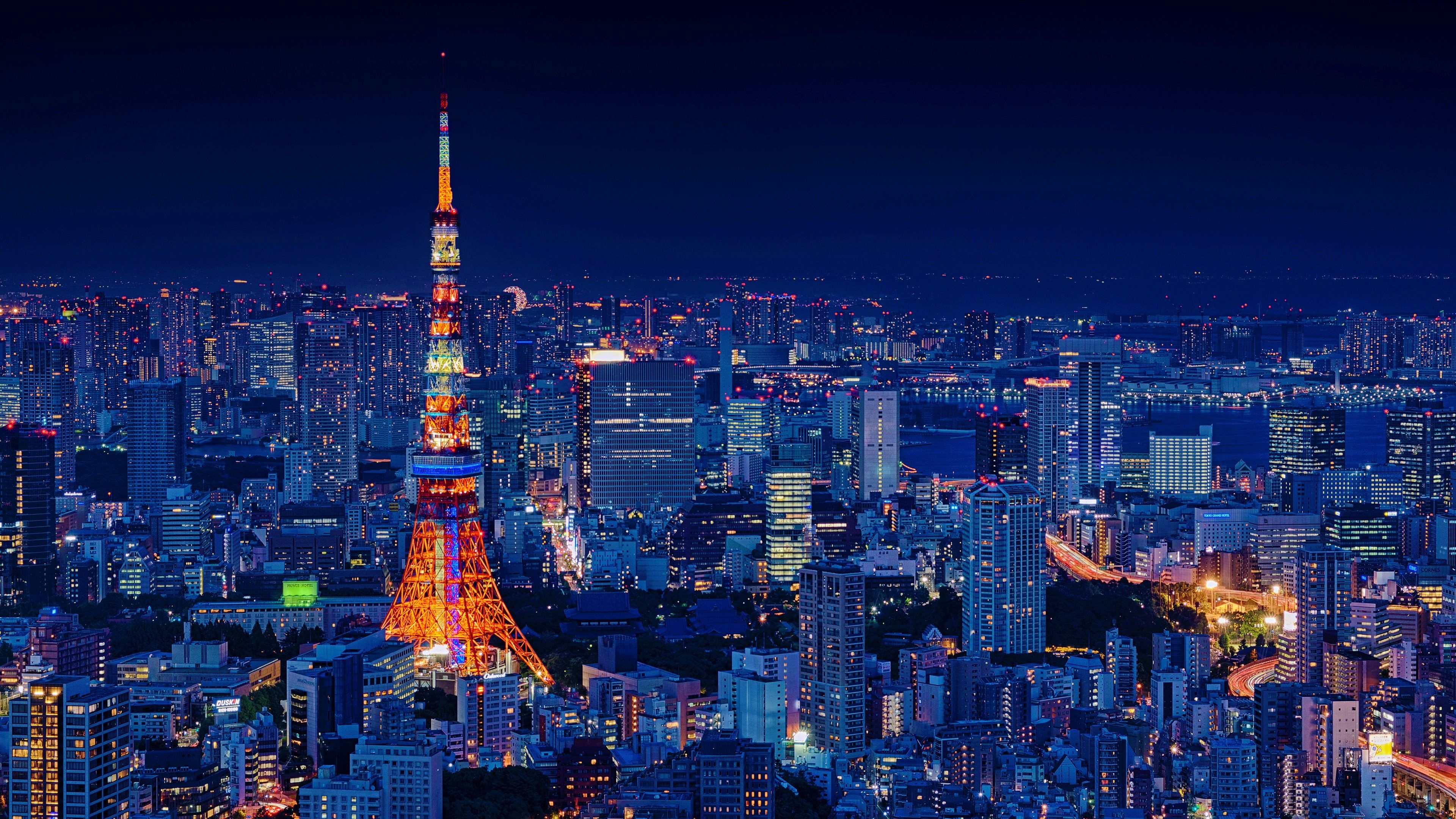 Tokyo skyline wallpapers, Japanese cityscape, Urban landscape, Towering buildings, 3840x2160 4K Desktop