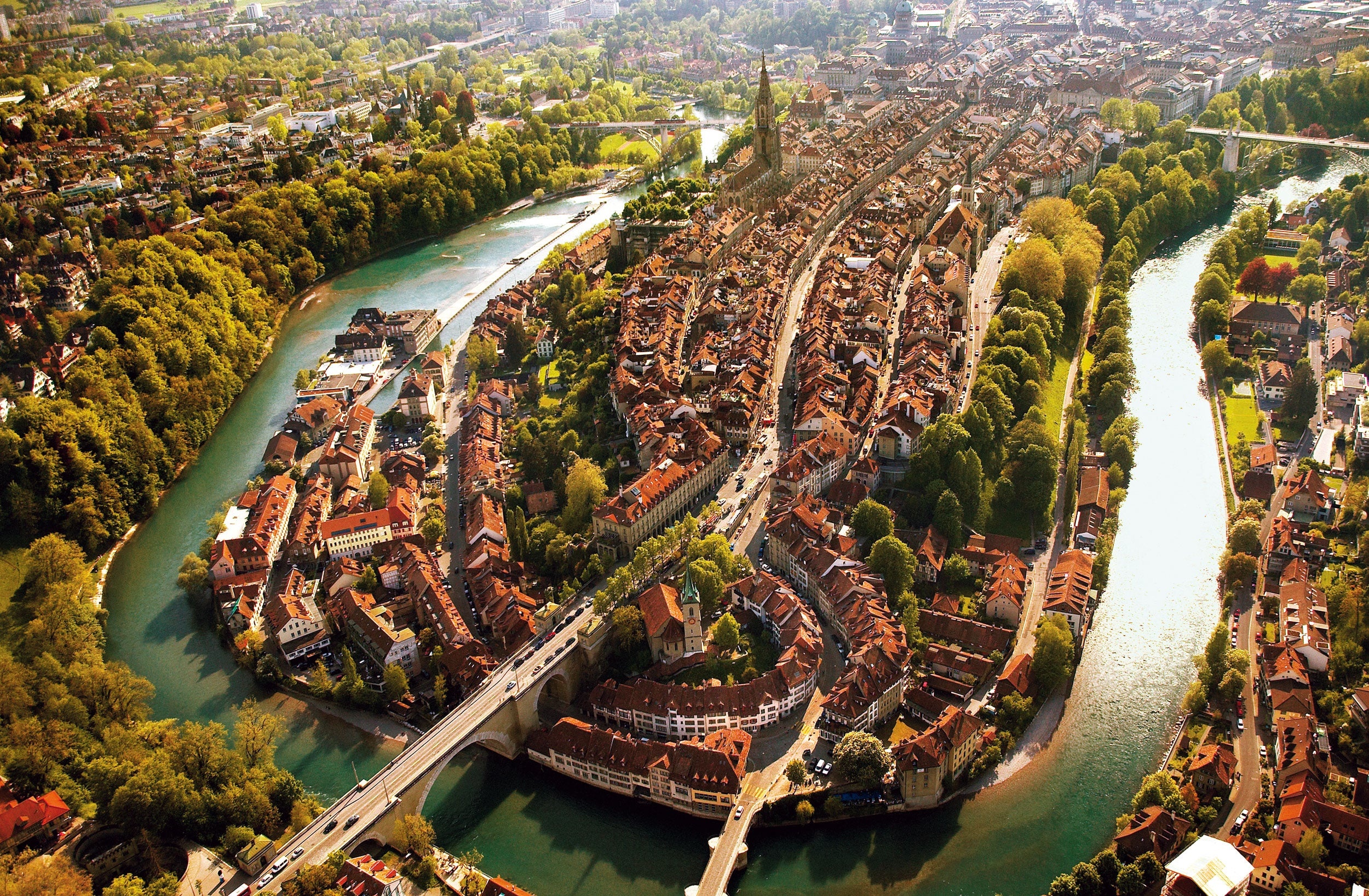 River Aare, Switzerland, From source to mouth, NZZ Bellevue, 2500x1640 HD Desktop