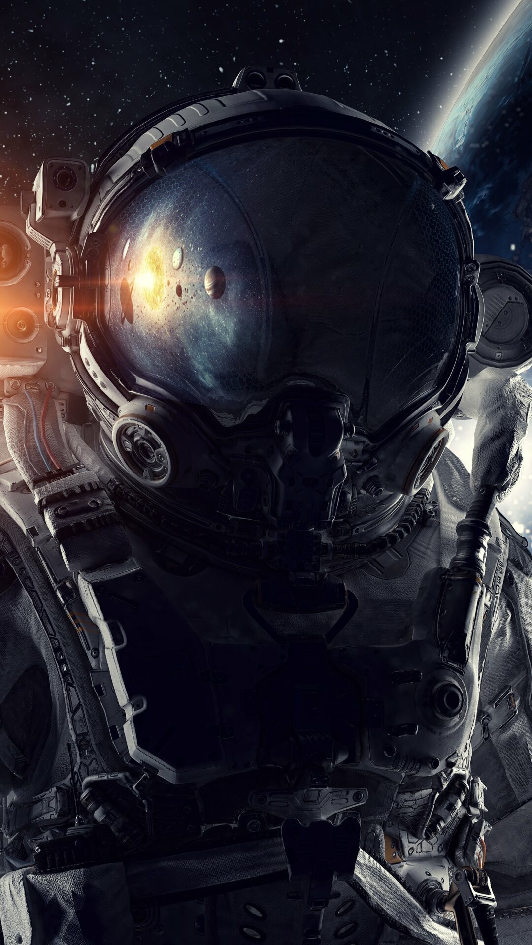 Astronaut: Sci-fi, Astronomical object, Cosmic, Orbital dynamic. 1080x1920 Full HD Wallpaper.