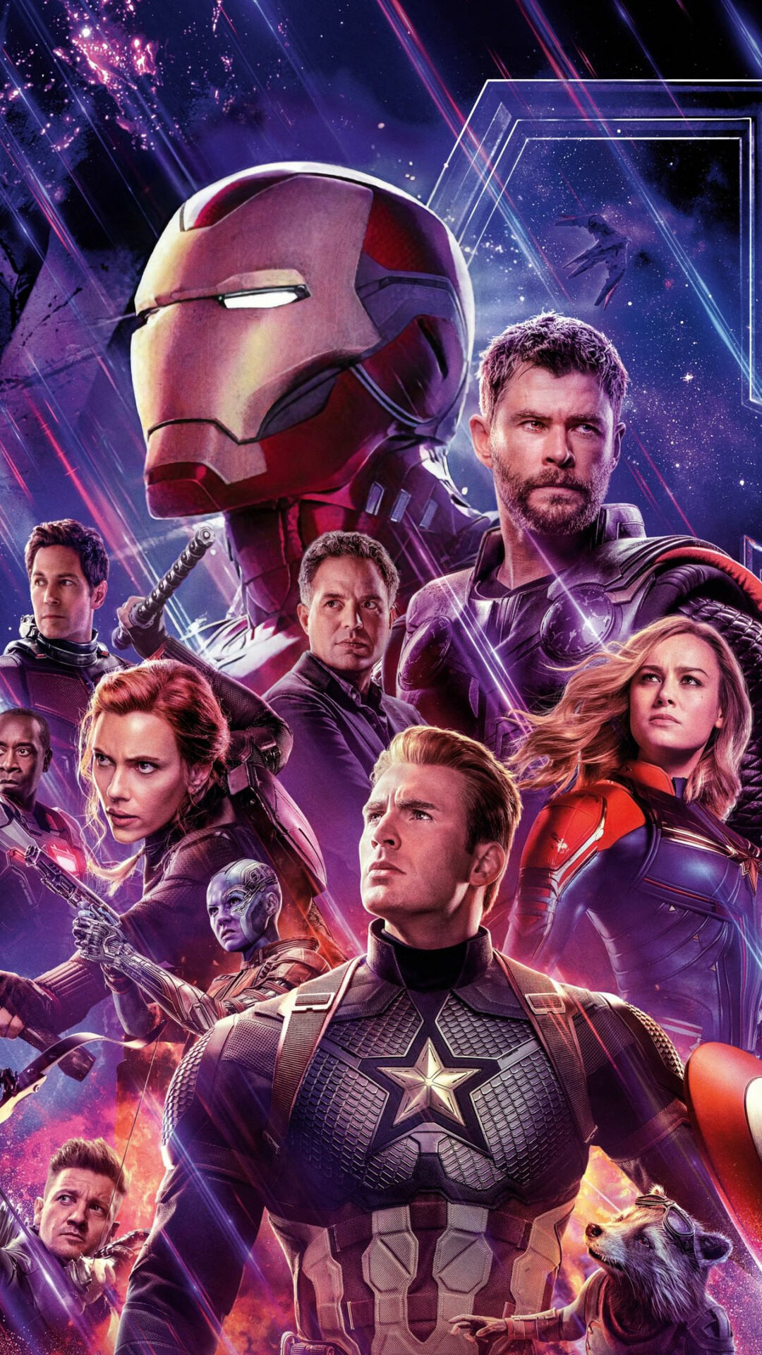 Avengers: Squad of superheroes, Action film. 1080x1920 Full HD Background.