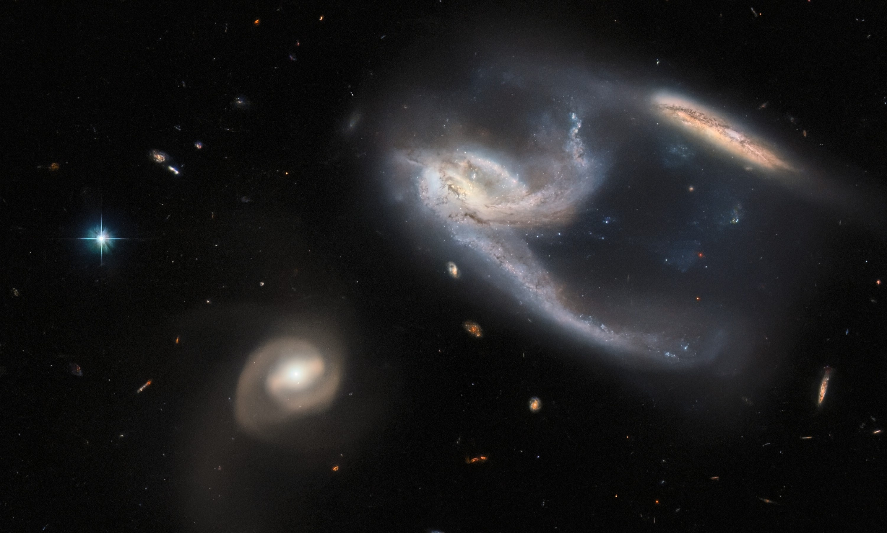 Stephan's Quintet, James Webb telescope, Star birth, Galaxy clusters, 3010x1810 HD Desktop