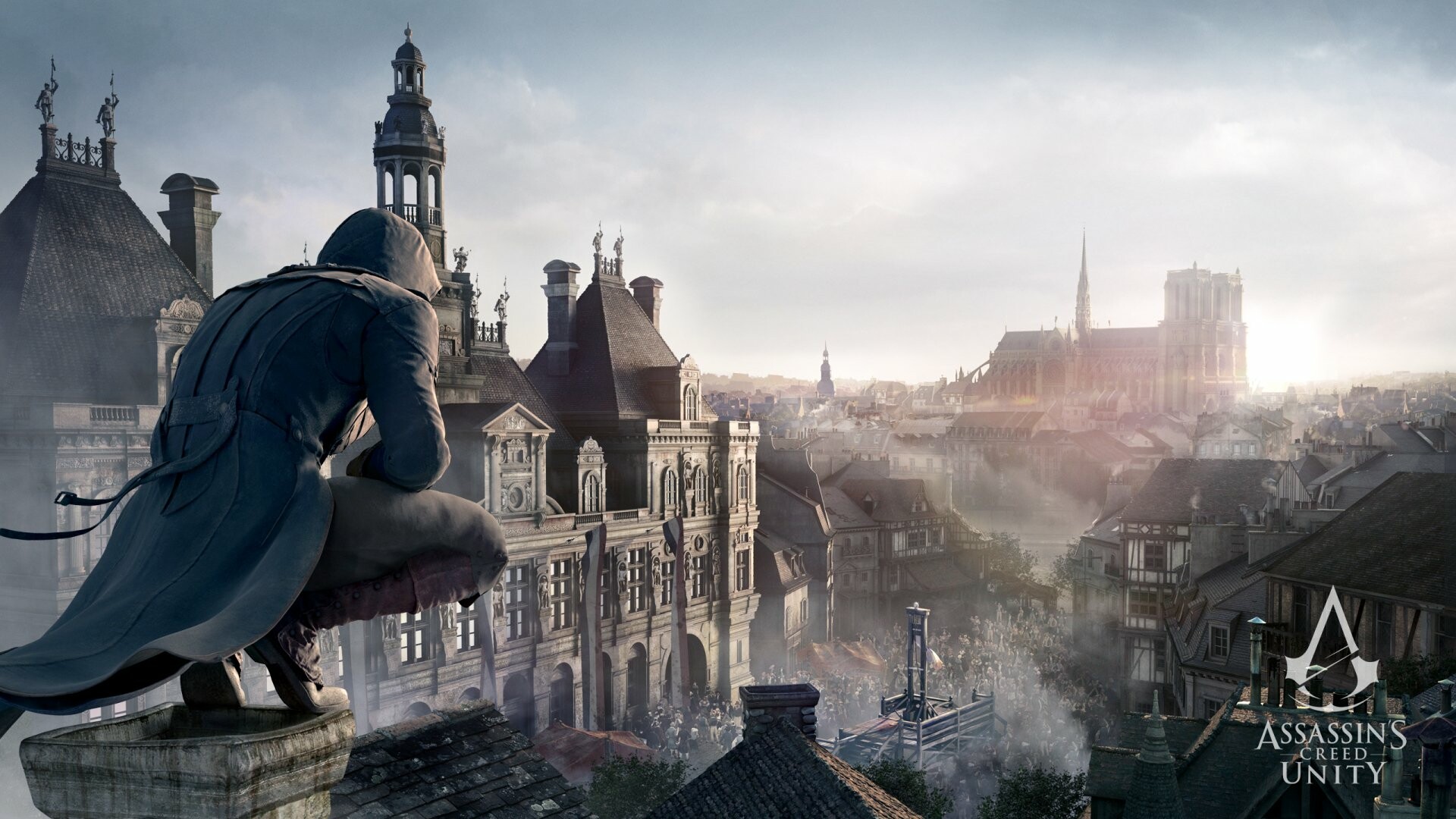 Assassin's Creed: Unity, A 2014 game, A sequel to 2013's Black Flag. 1920x1080 Full HD Wallpaper.