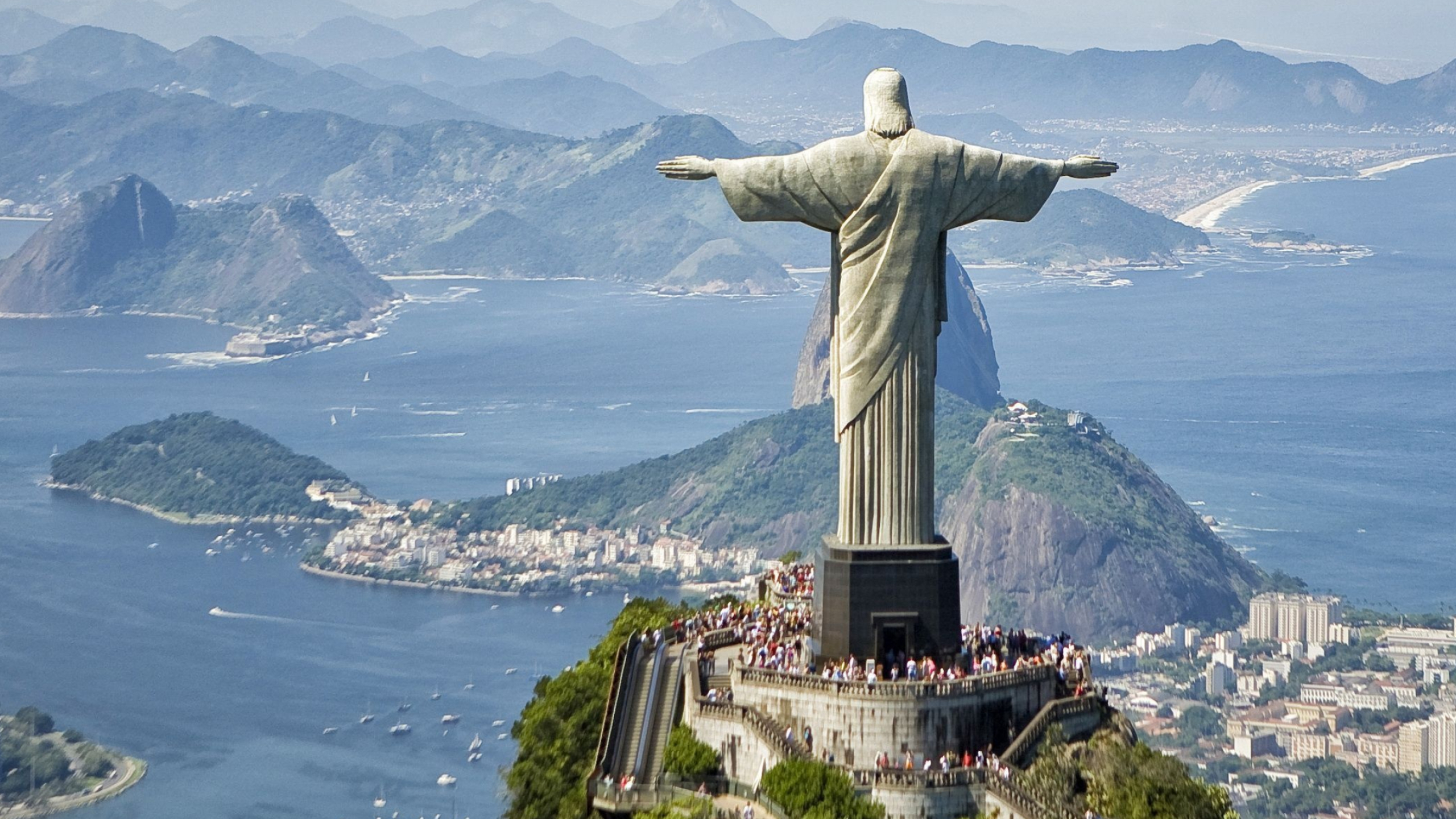 Christ the Redeemer, Iconic statue, Rio de Janeiro, Landmark, 2560x1440 HD Desktop