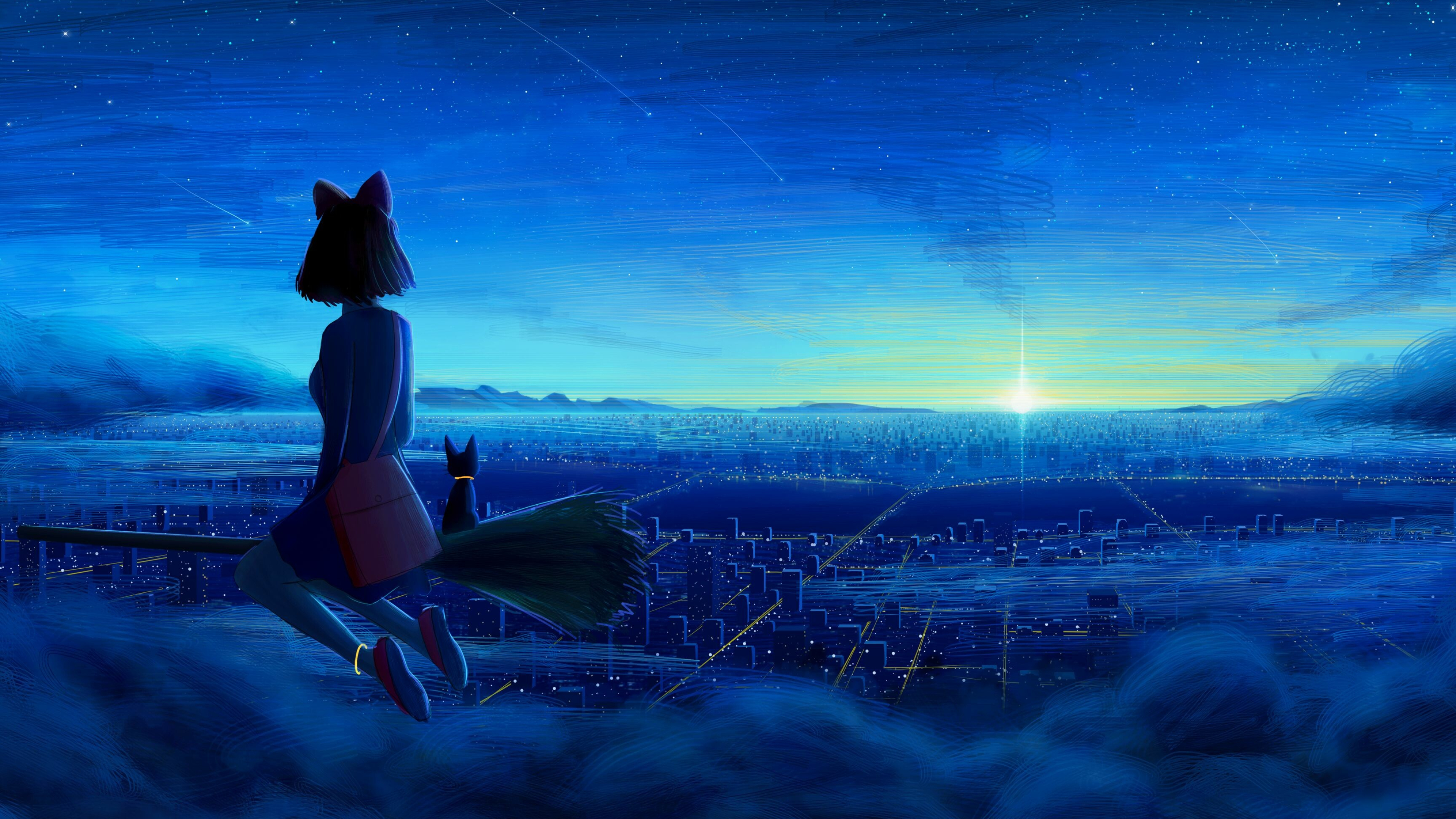 Kiki's Delivery Service: Animated fantasy film adapted from the 1985 novel by Eiko Kadono. 3840x2160 4K Wallpaper.