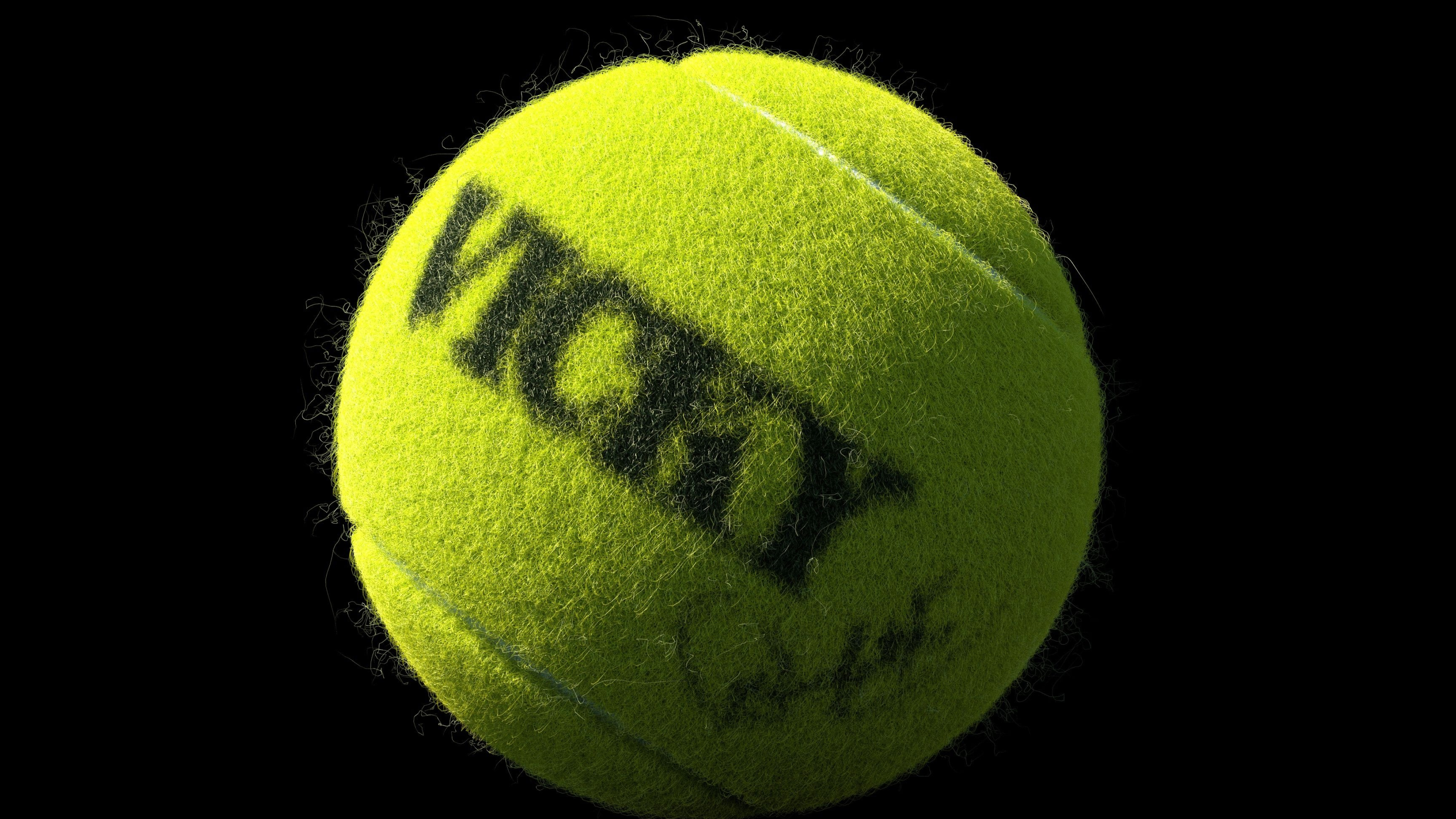 Tennis ball, Sports equipment, Round shape, Yellow, 3840x2160 4K Desktop