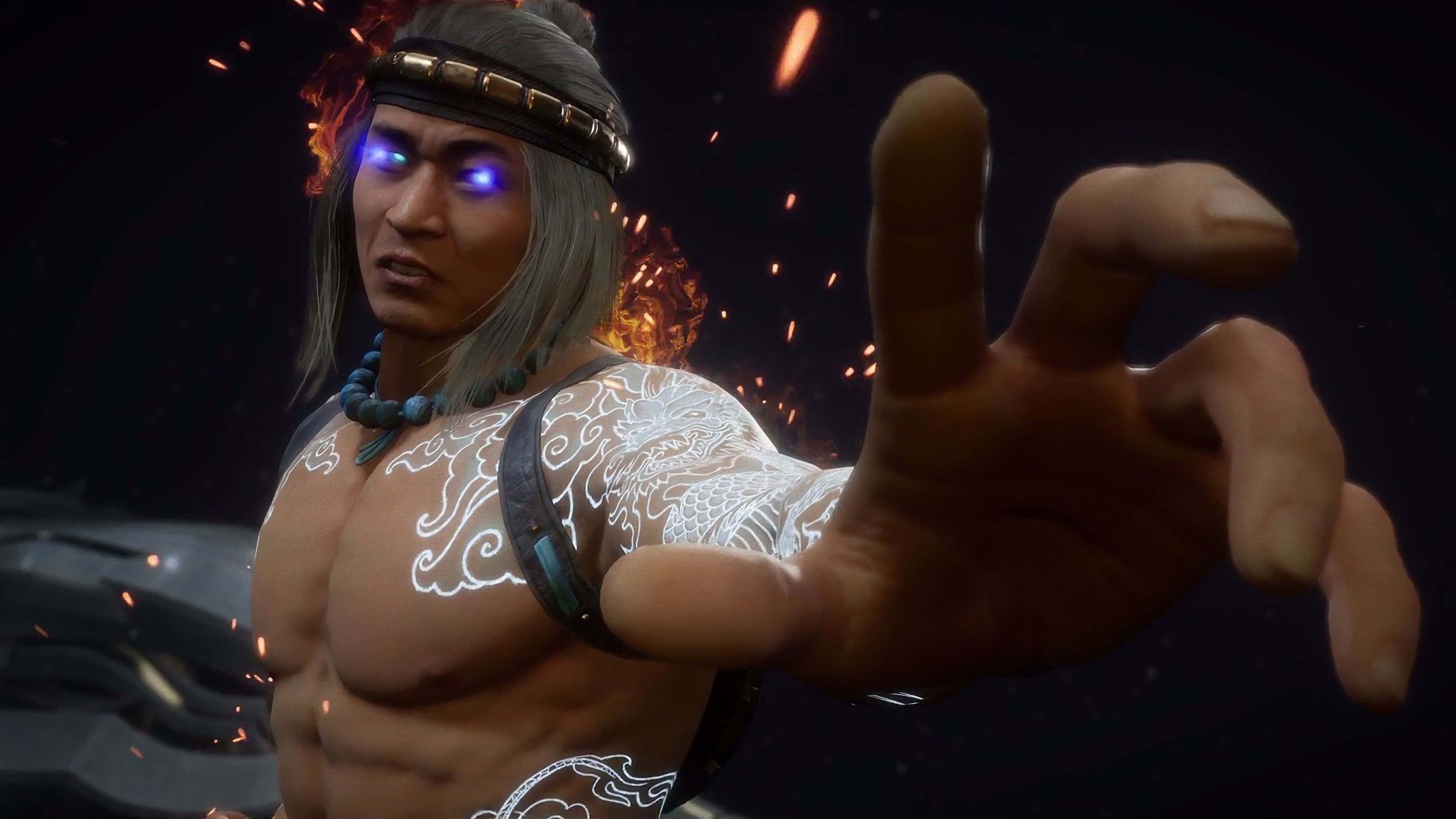 Fire God Liu Kang, Mortal Kombat, Fiery aura, Unstoppable force, 3840x2160 4K Desktop