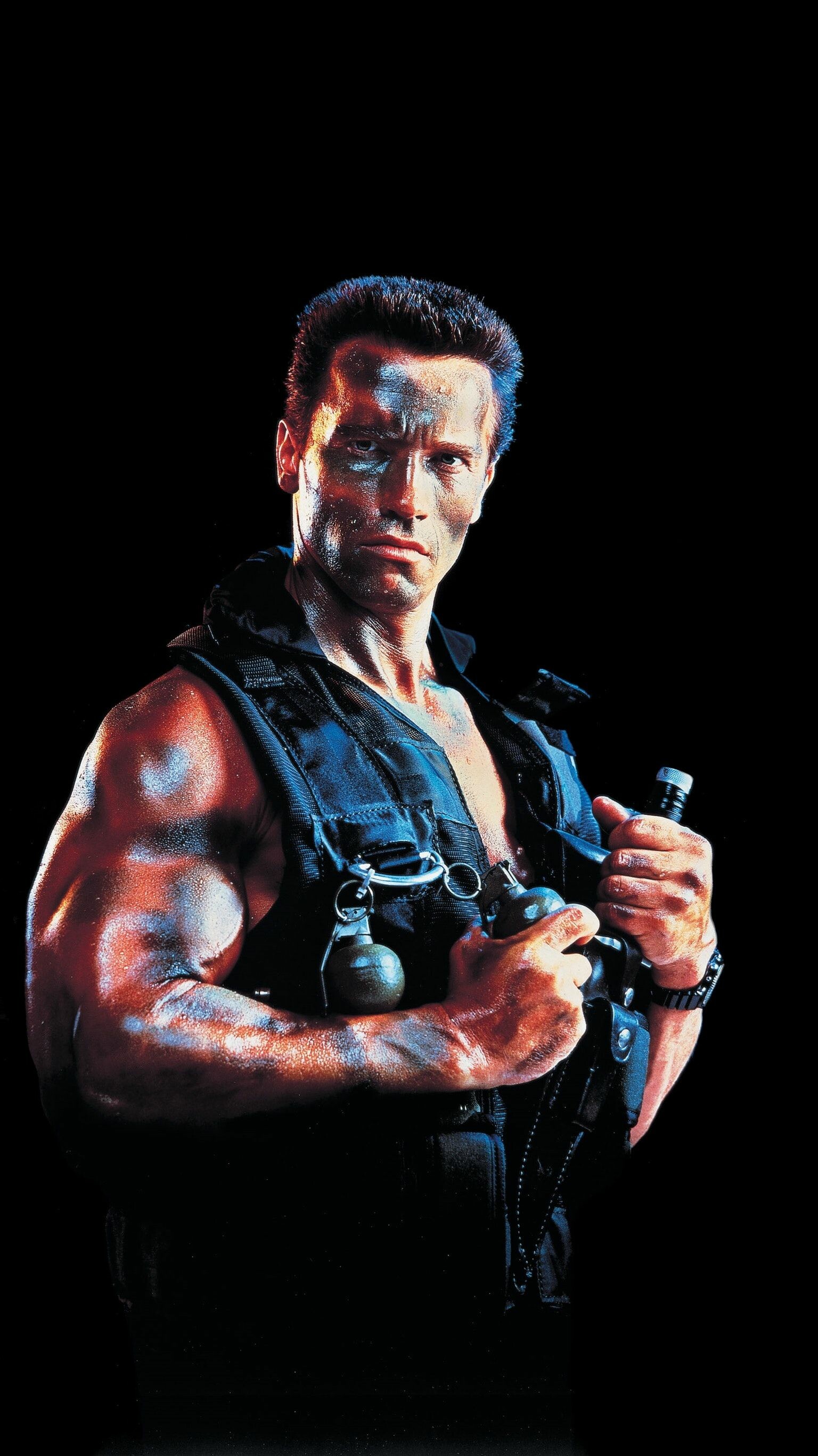 Arnold Schwarzenegger: Starred as Colonel John Matrix in Commando (1985), Movie. 1540x2740 HD Wallpaper.