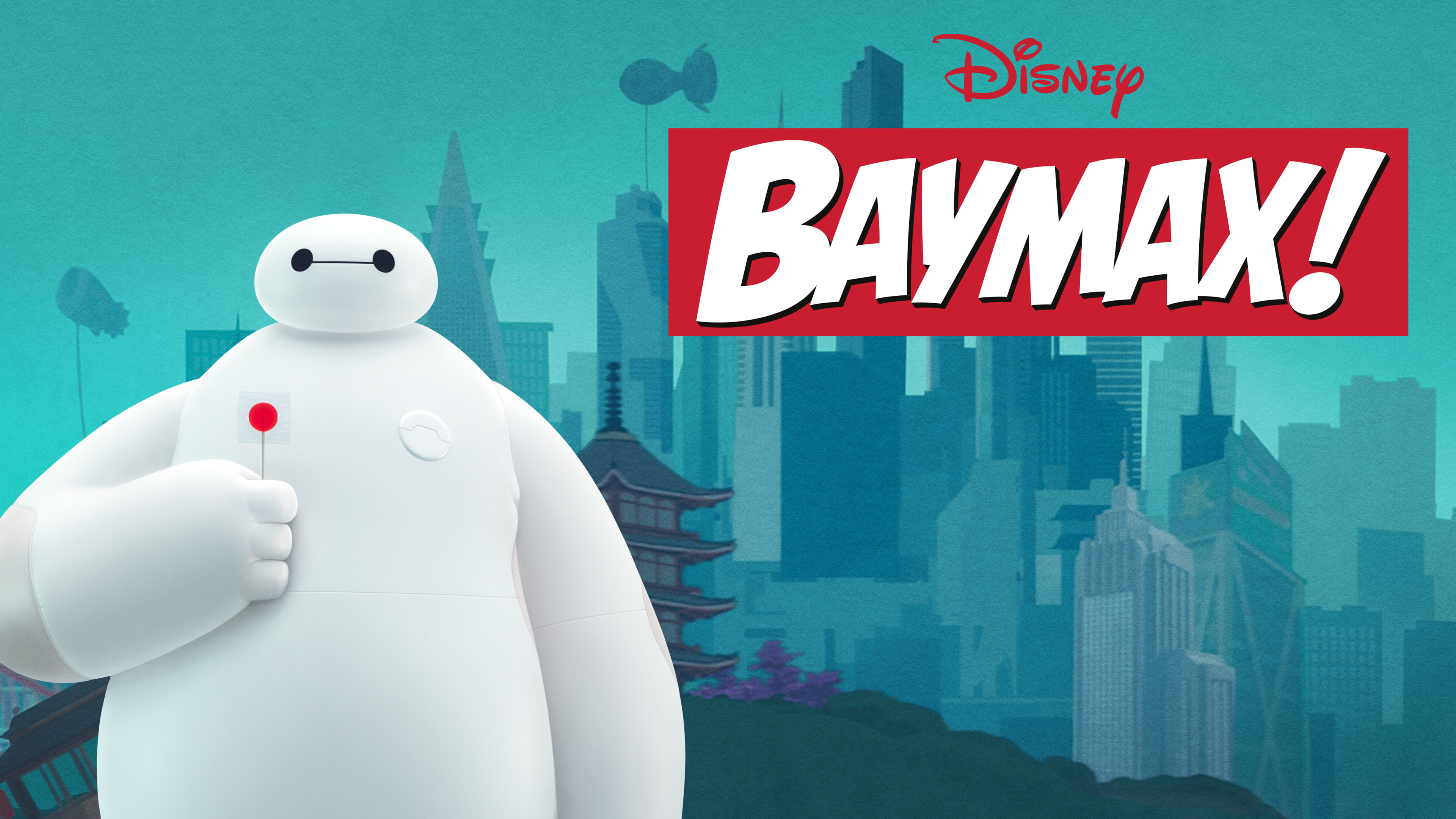 Baymax! (TV Series): An American superhero science fiction comedy television series premiered on Disney+ in 2022. 3840x2160 4K Background.