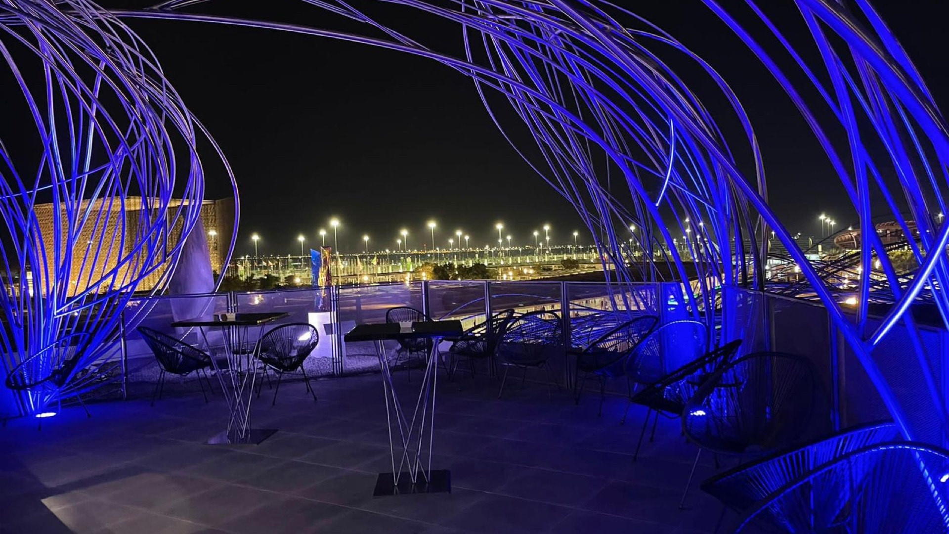 Sky bar essen gehen, Expo 2020 Dubai, Nightlife, Cityscape, 1920x1080 Full HD Desktop