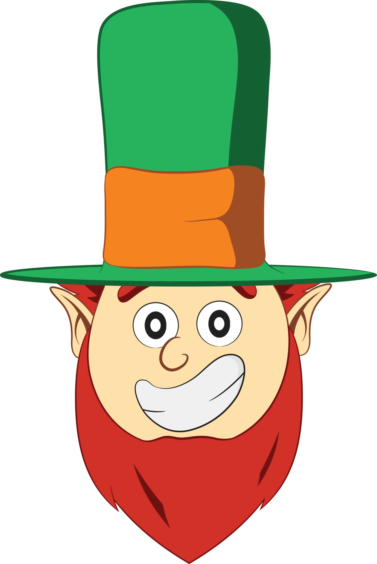 St. Patrick's Day character, Leprechaun head, Irish folklore, Isolated on white, 1290x1920 HD Phone