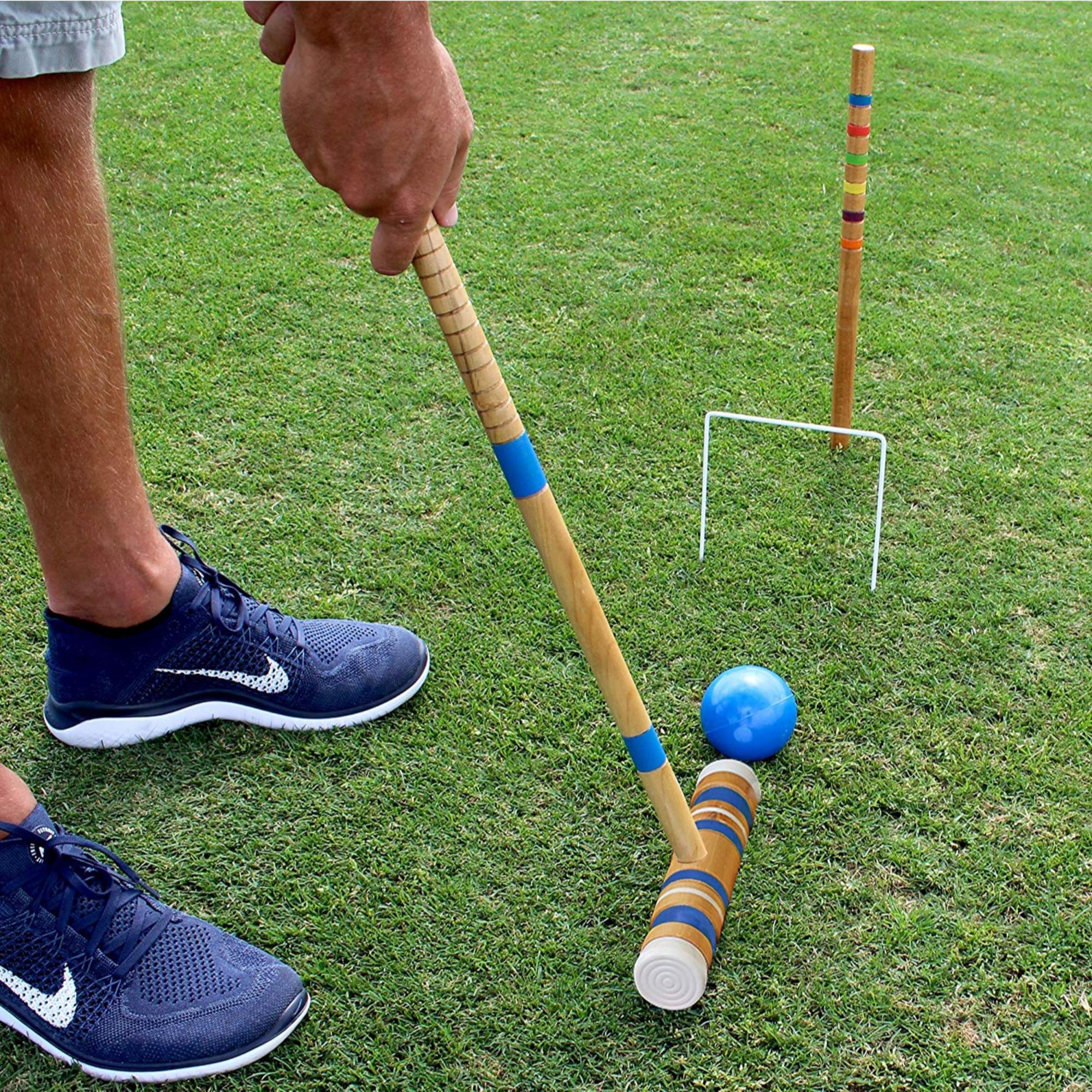 Croquet: Croquet Set, A game played by 2 or 4 players with mallets, 4 balls and 6 hoops. 2000x2000 HD Background.