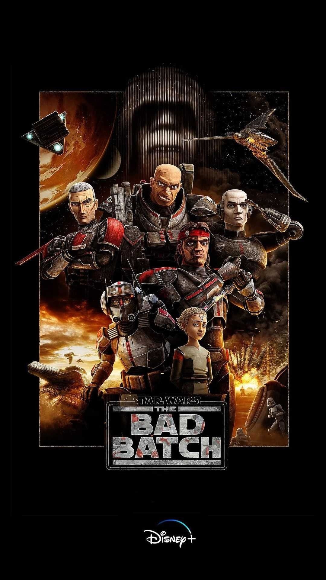 Star Wars: The Bad Batch: An animated television series, A sequel to The Clone Wars, Disney+. 1080x1920 Full HD Wallpaper.