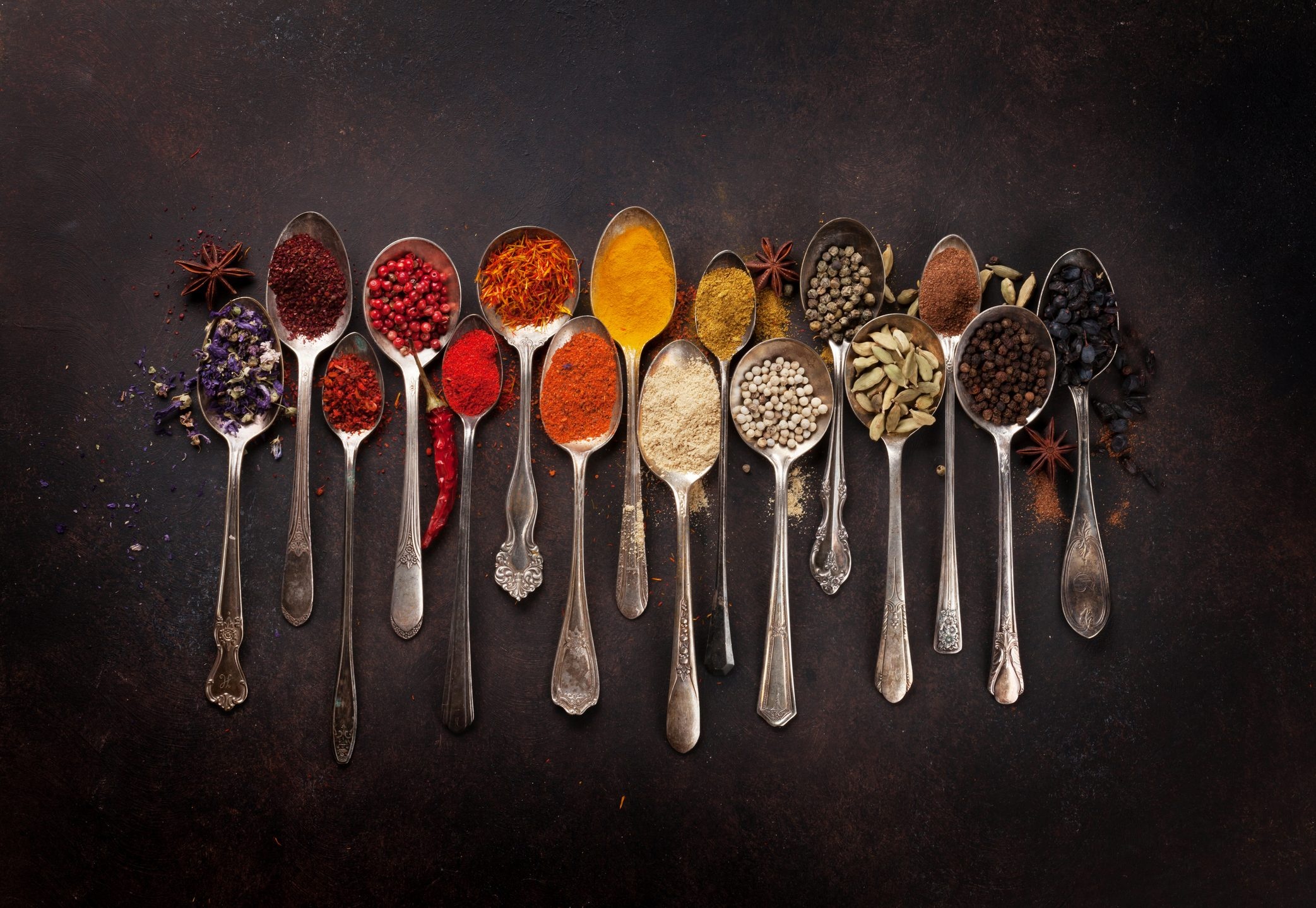 Spices: A substance made from a plant, used to give a special flavor to food. 2090x1440 HD Wallpaper.