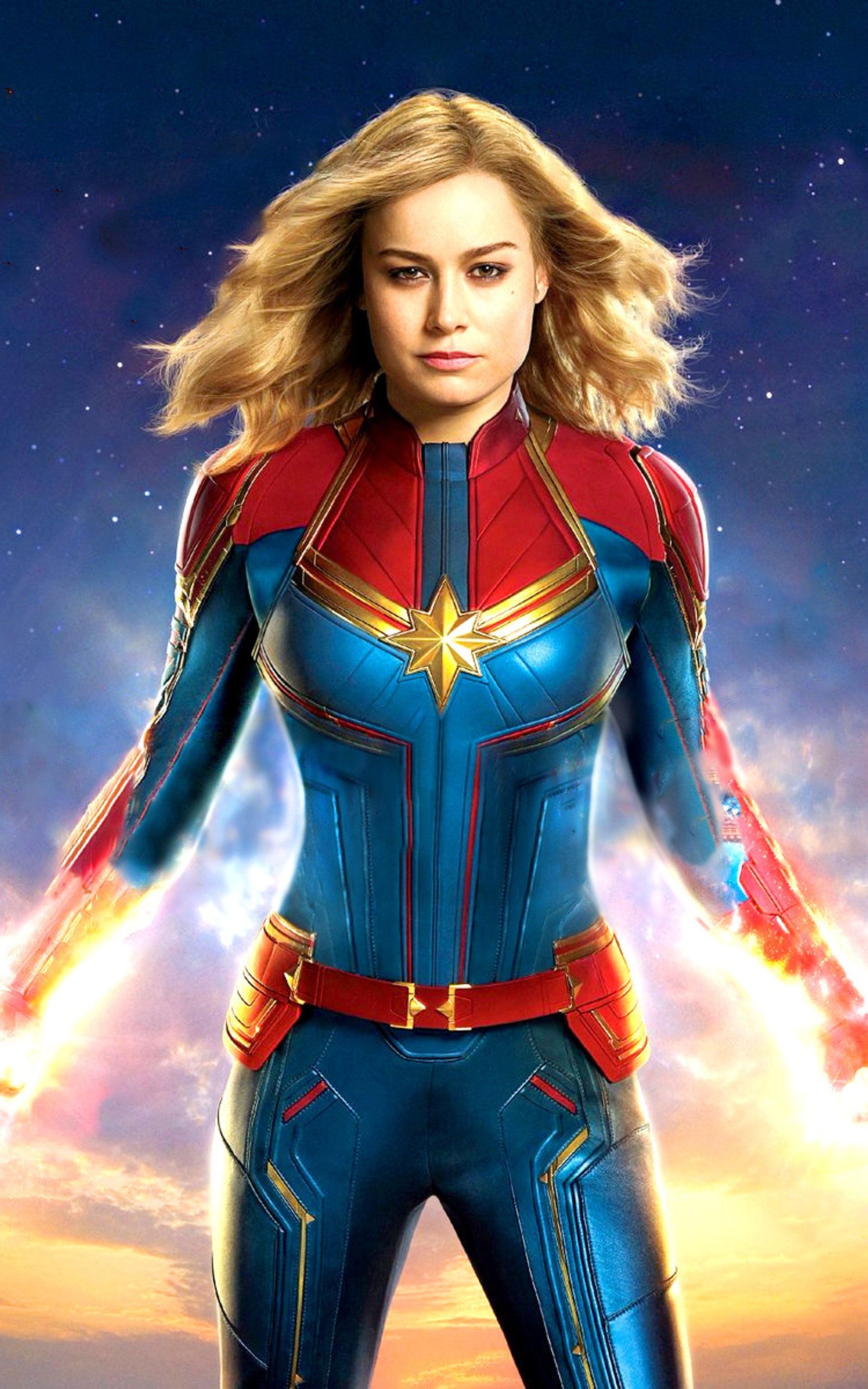 Brie Larson, Captain Marvel, Carol Danvers, Avengers, 1880x3000 HD Phone