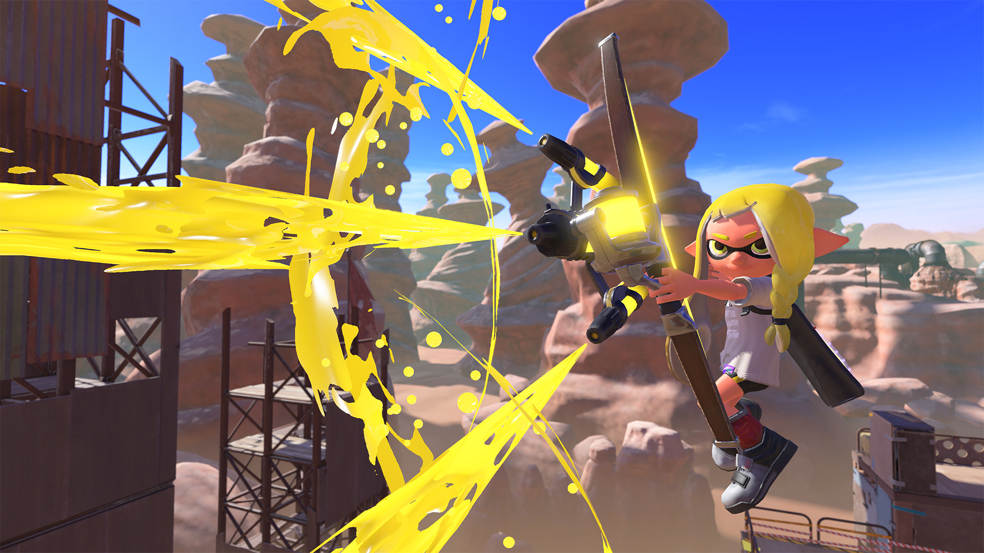 Splatoon 3: A 3rd-person shooter game, Focused on online multiplayer ink battles. 1920x1080 Full HD Wallpaper.