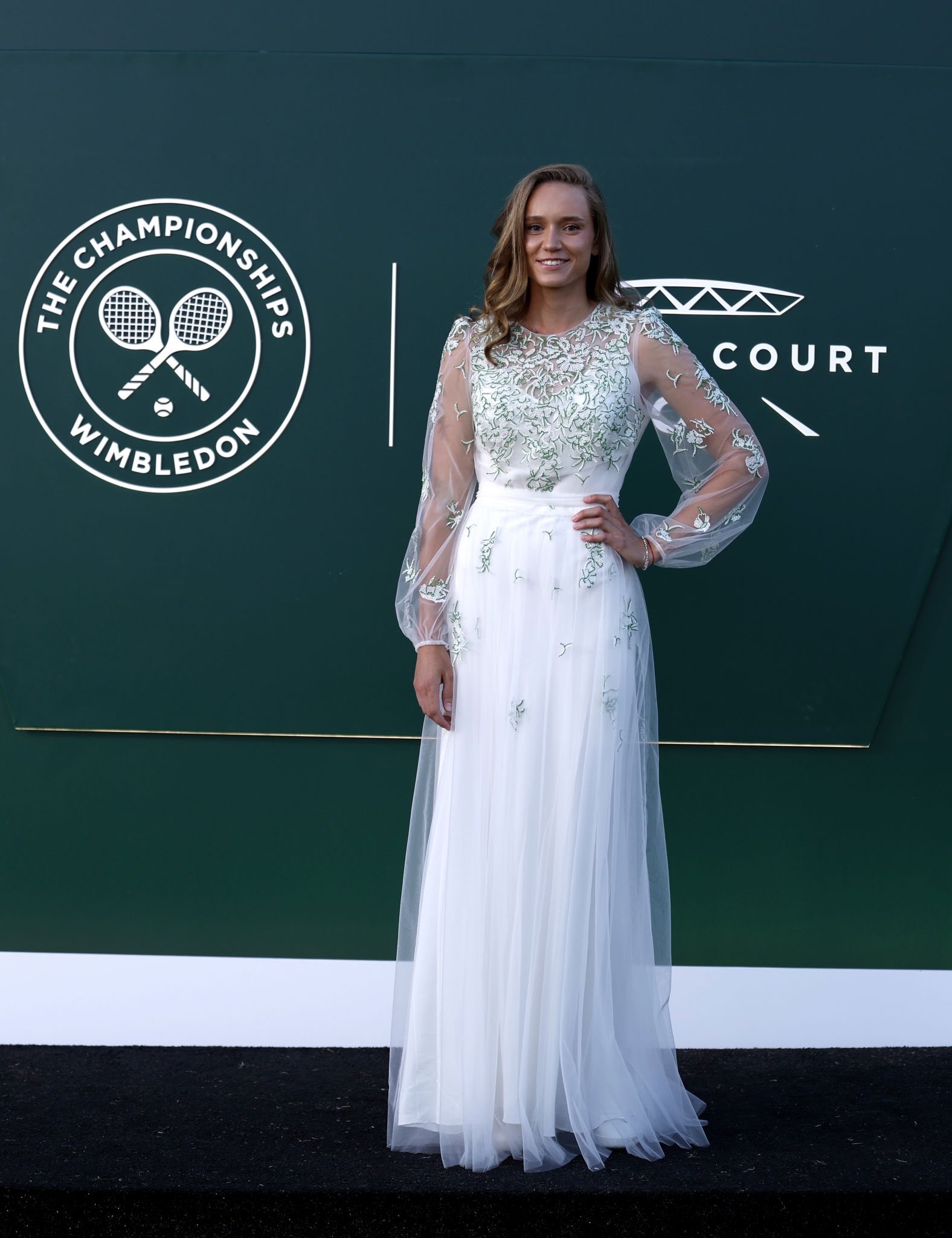 Elena Rybakina, Wimbledon ball appearance, Tennis glamour, Red carpet moment, 1580x2050 HD Phone