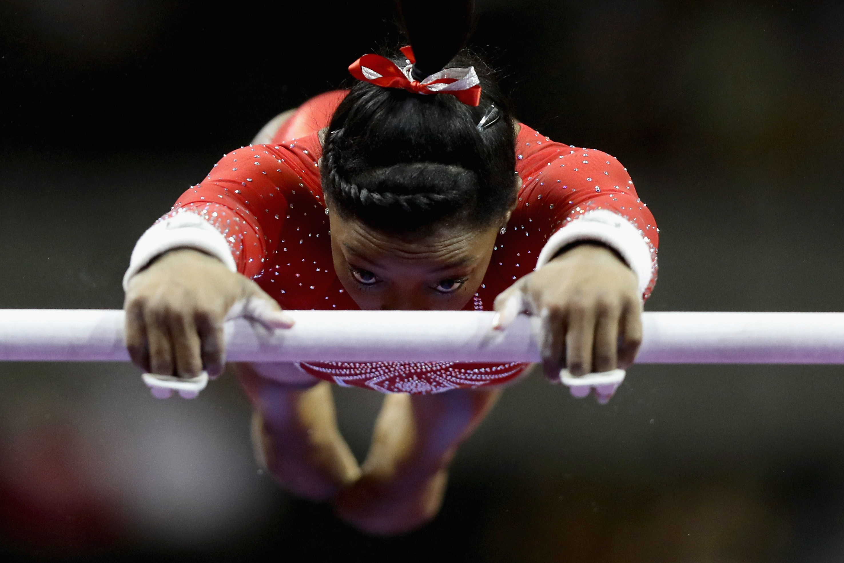 Uneven Bars: Rio 2016, Simone Arianne Biles, An American artistic gymnast, Seven Olympic medals. 2960x1980 HD Background.