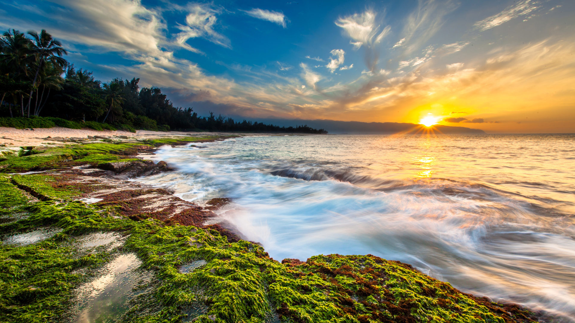 Sunset over Maui beach, Hawaiian dawn, Tranquil ocean views, Serenity in paradise, 1920x1080 Full HD Desktop