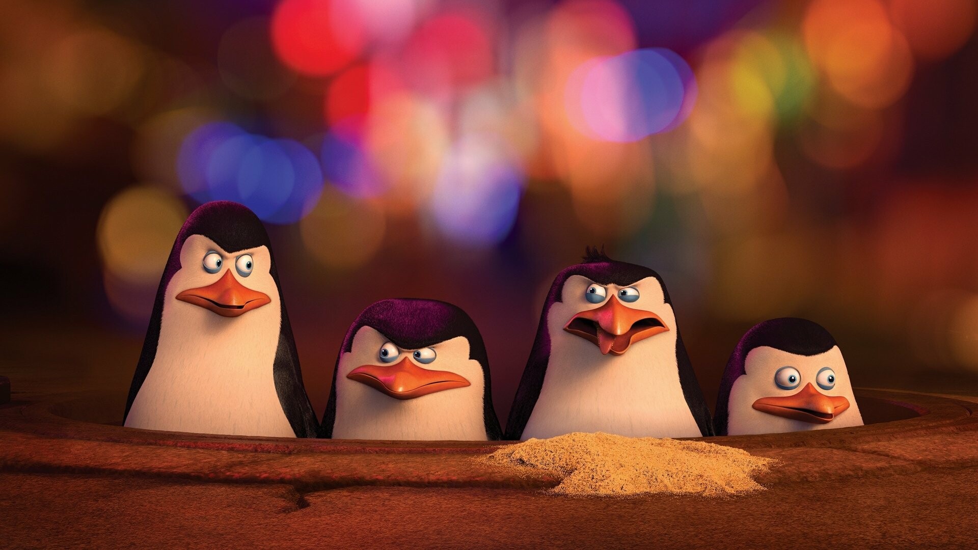 Madagascar (Movie): The penguins, Skipper, Kowalski, Rico and Private, Spin-off. 1920x1080 Full HD Wallpaper.