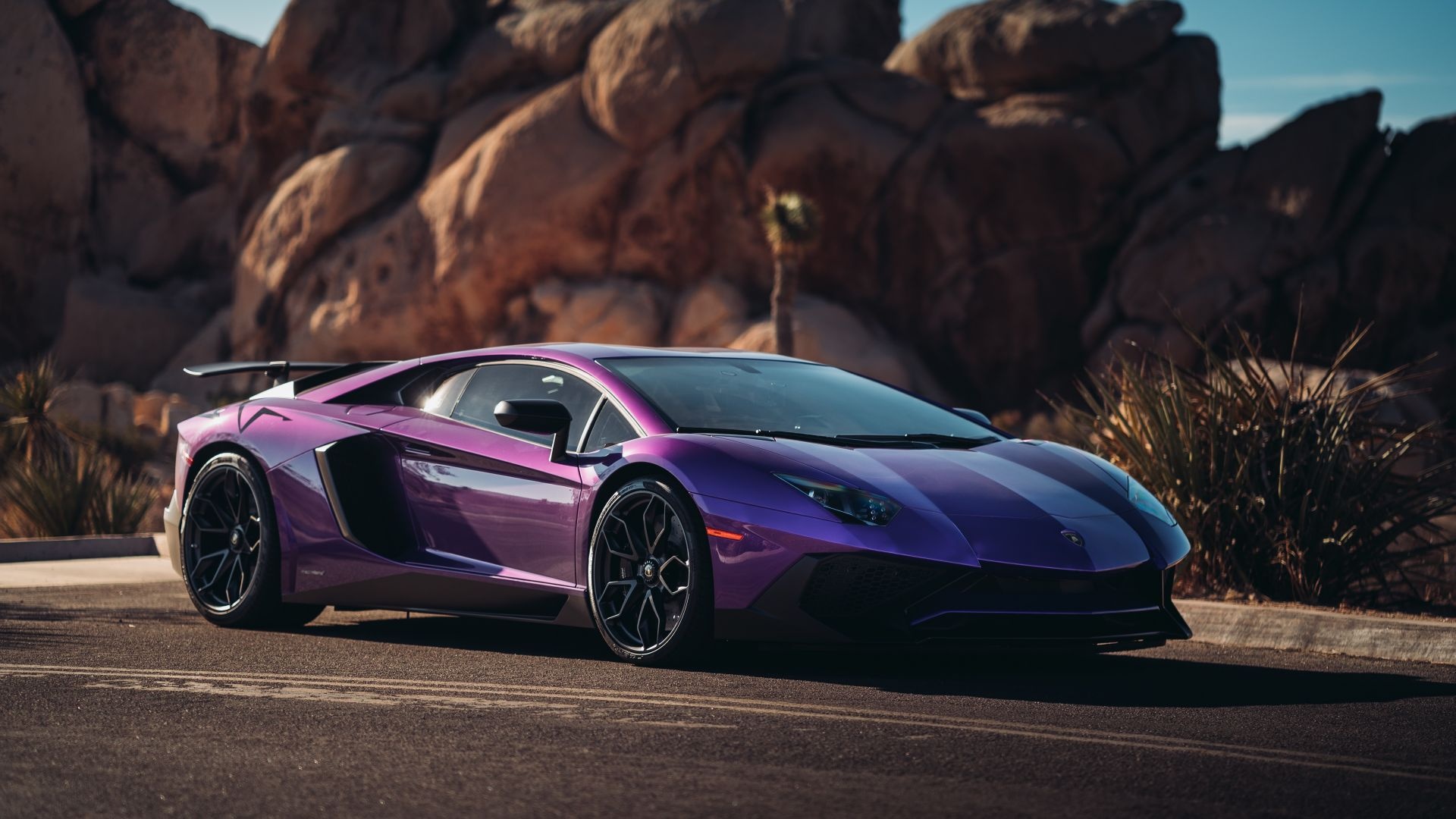 Lamborghini Aventador, Sports car sensation, Purple HD background, Image perfection, 1920x1080 Full HD Desktop