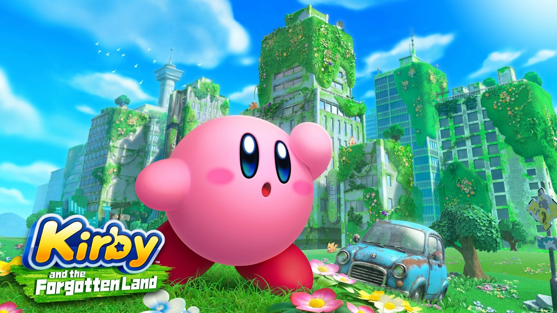 Kirby and the Forgotten Land, Vibrant landscapes, Whimsical adventures, Nintendo magic, 1920x1080 Full HD Desktop