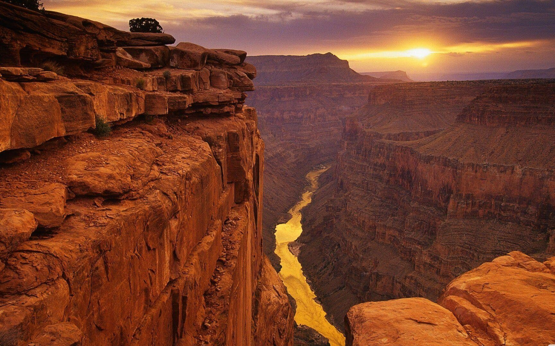 Grand Canyon: Erosion, The Colorado River, A deep channel cut through layers of rock. 1920x1200 HD Wallpaper.