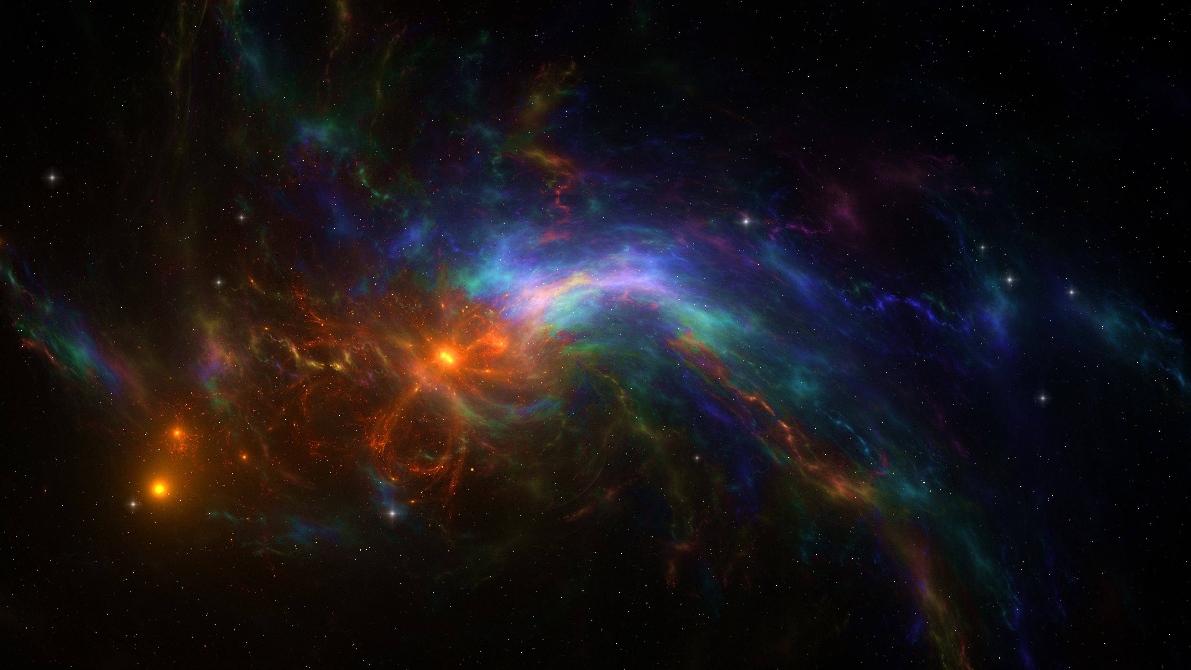 Colorful wild fire, Cosmic beauty, Abstract art, Captivating visuals, 3840x2160 4K Desktop