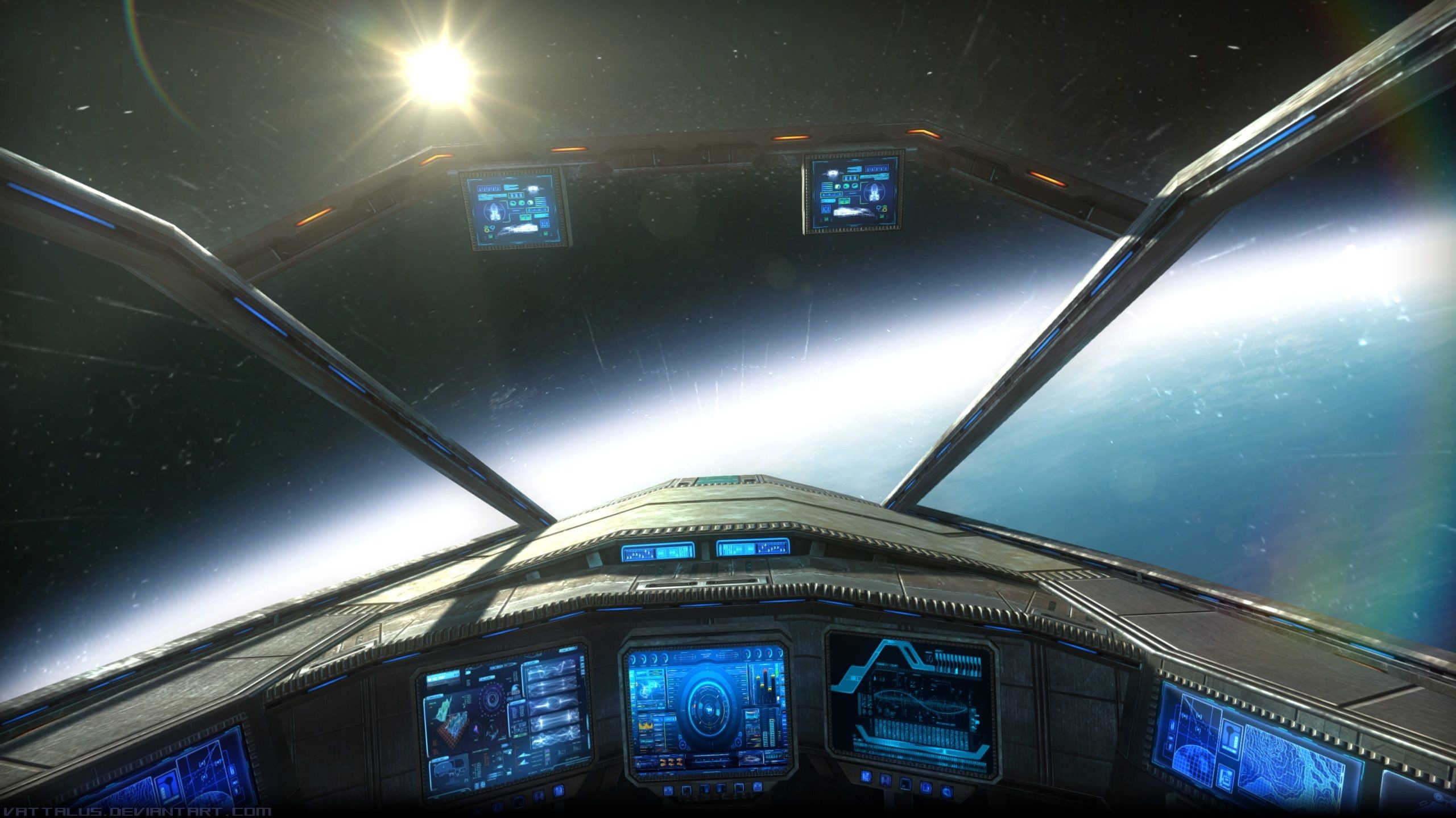 Green screen cockpit, Spacecraft control panel, Exciting sci-fi visuals, Futuristic experience, 2560x1440 HD Desktop