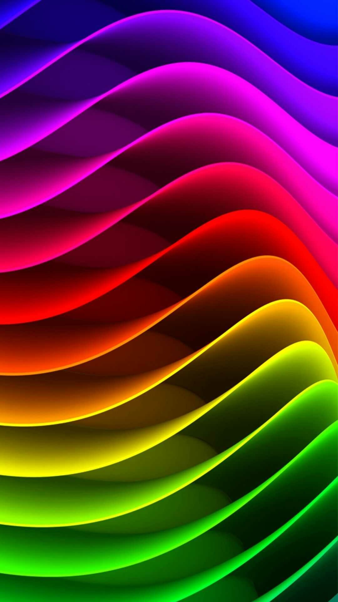 Rainbow Colors: Symmetry, Multitone line segments, Geometric. 1080x1920 Full HD Background.