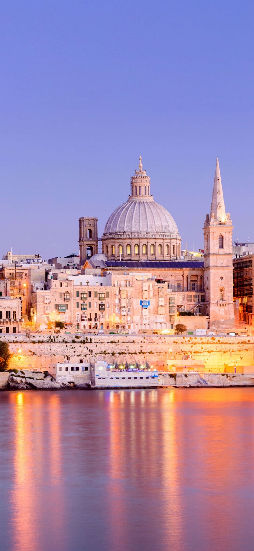 Valletta cityscape, Malta capital, World heritage site, Beautiful architecture, 1080x2340 HD Handy