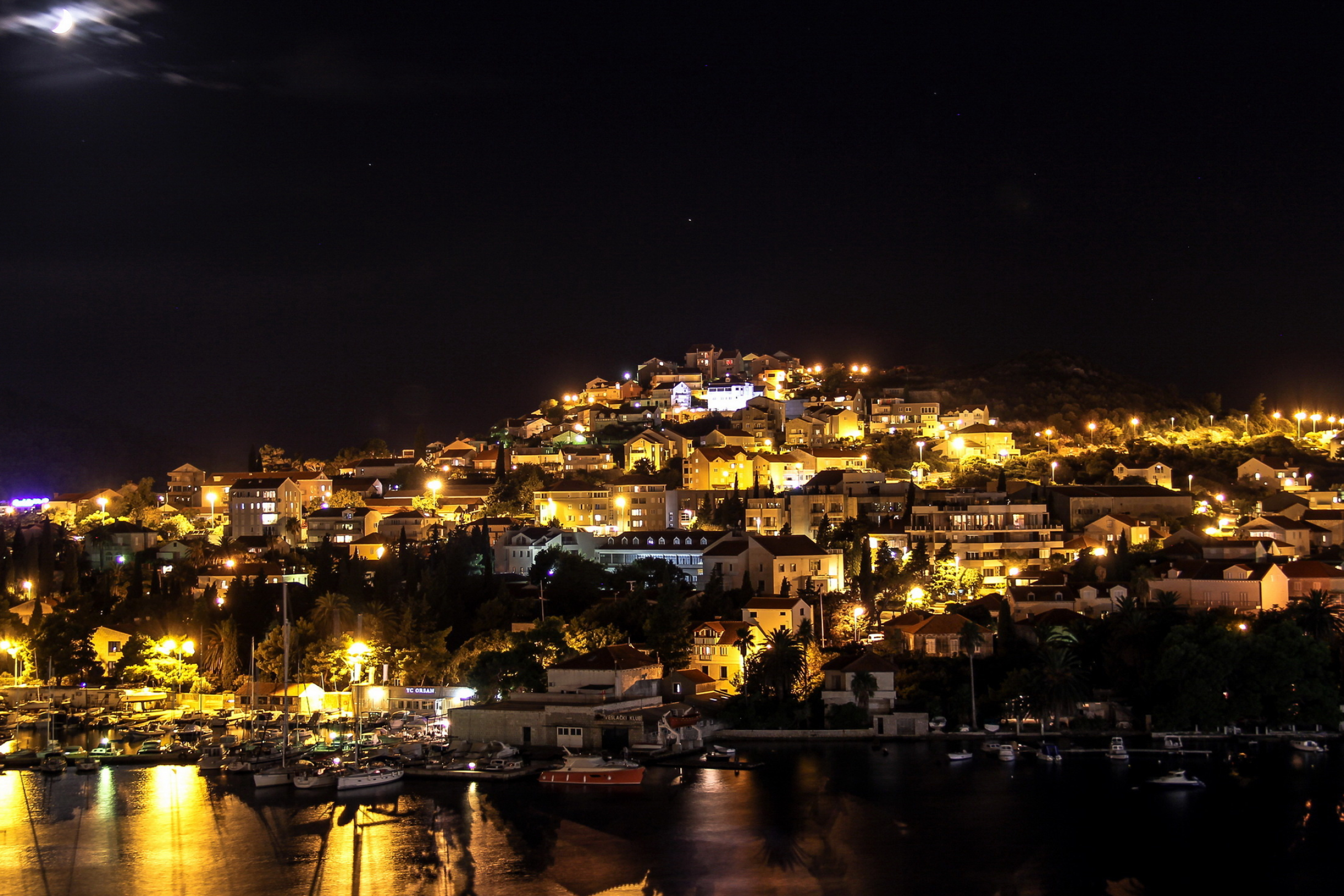 Croatia houses, Dubrovnik night, Cities wallpapers, Mobile backgrounds, 2440x1630 HD Desktop