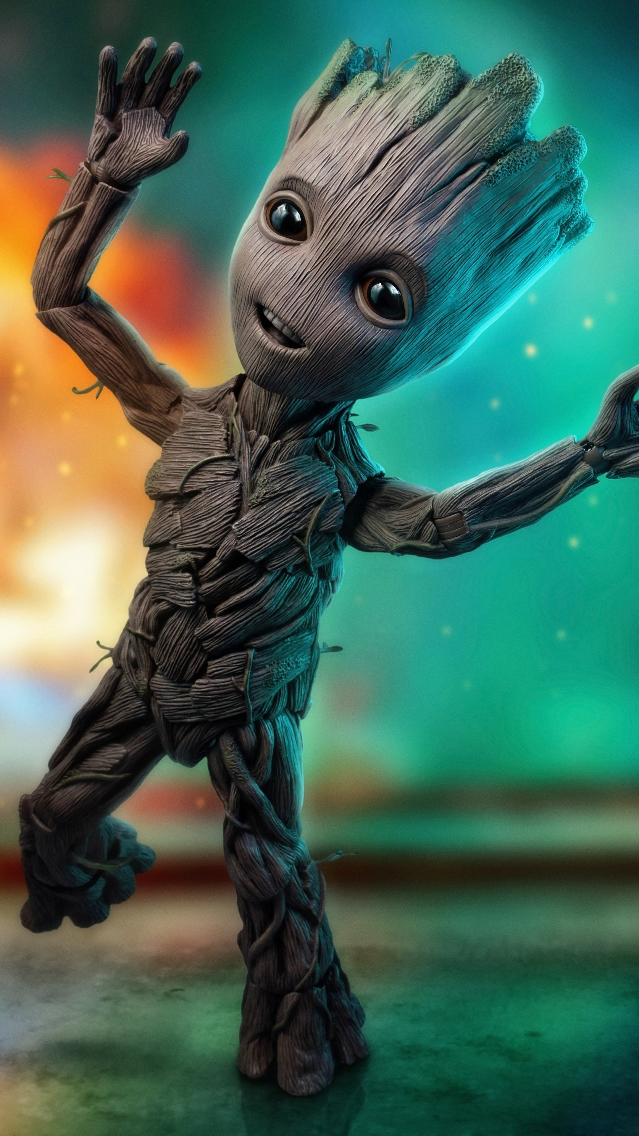 Guardians of the Galaxy Vol. 2, Baby Groot dancing wallpapers, Memorable soundtrack, Cute and lovable, 2160x3840 4K Handy