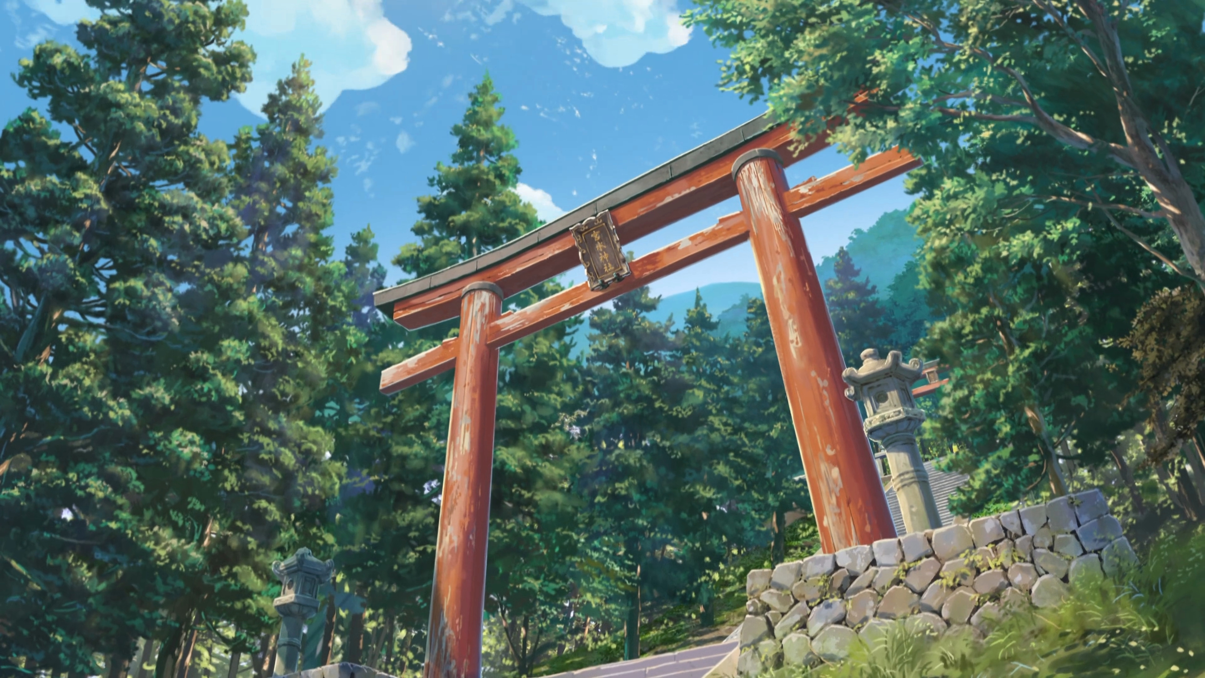 Makoto Shinkai, Kimi no Na Wa, Asia trees, 3840x2160 4K Desktop