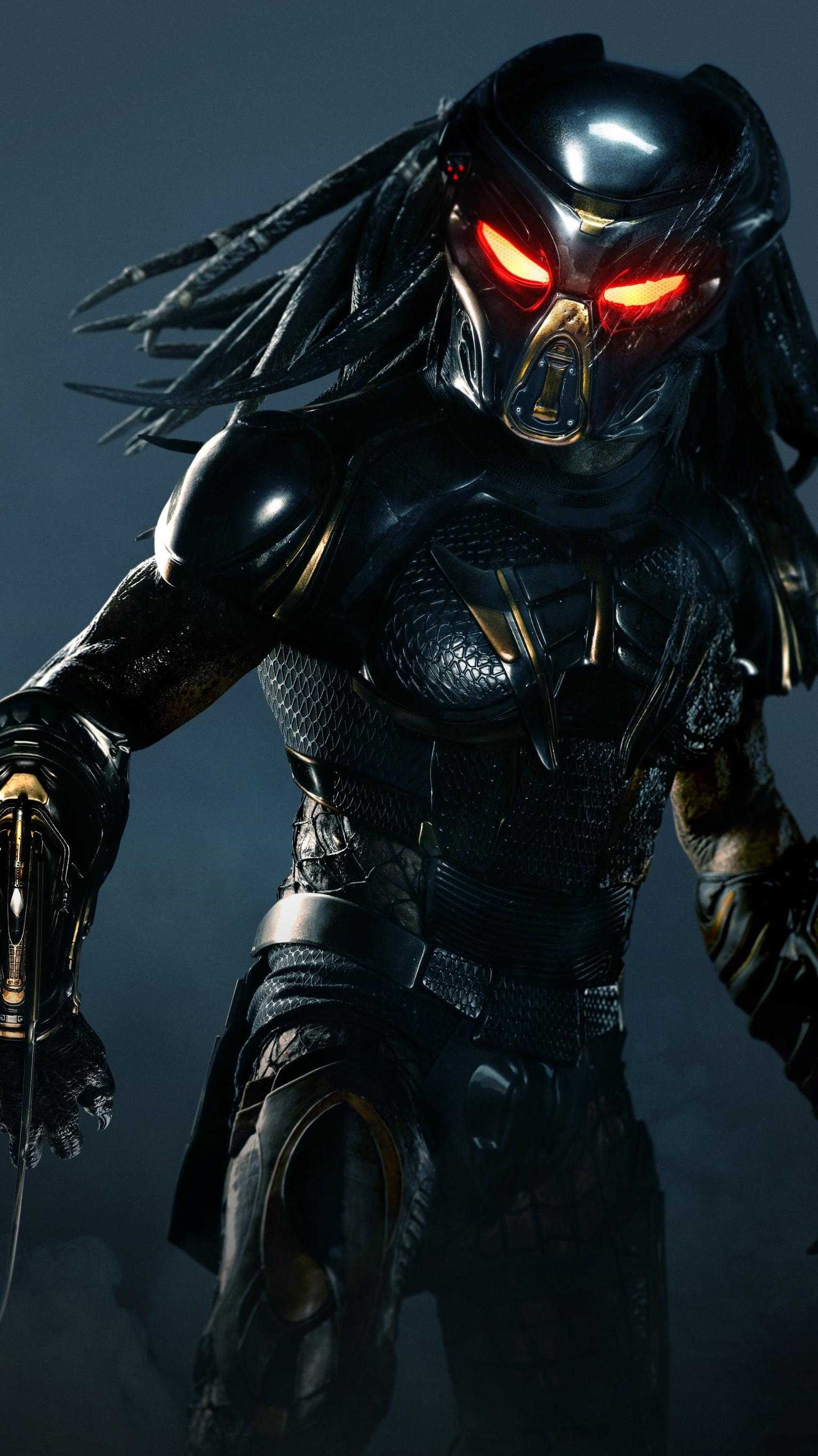 Predator: Trained in the use of a variety of weapons including spears, plasma casters, and smart disks. 1540x2740 HD Background.