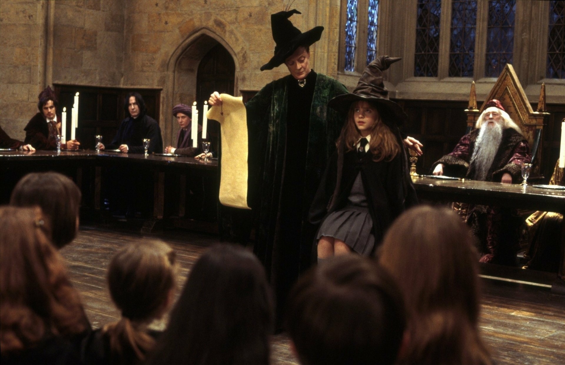 Professor McGonagall movie, Sorting ceremony, Hogwarts emblem, Wallpaper background, 1920x1240 HD Desktop