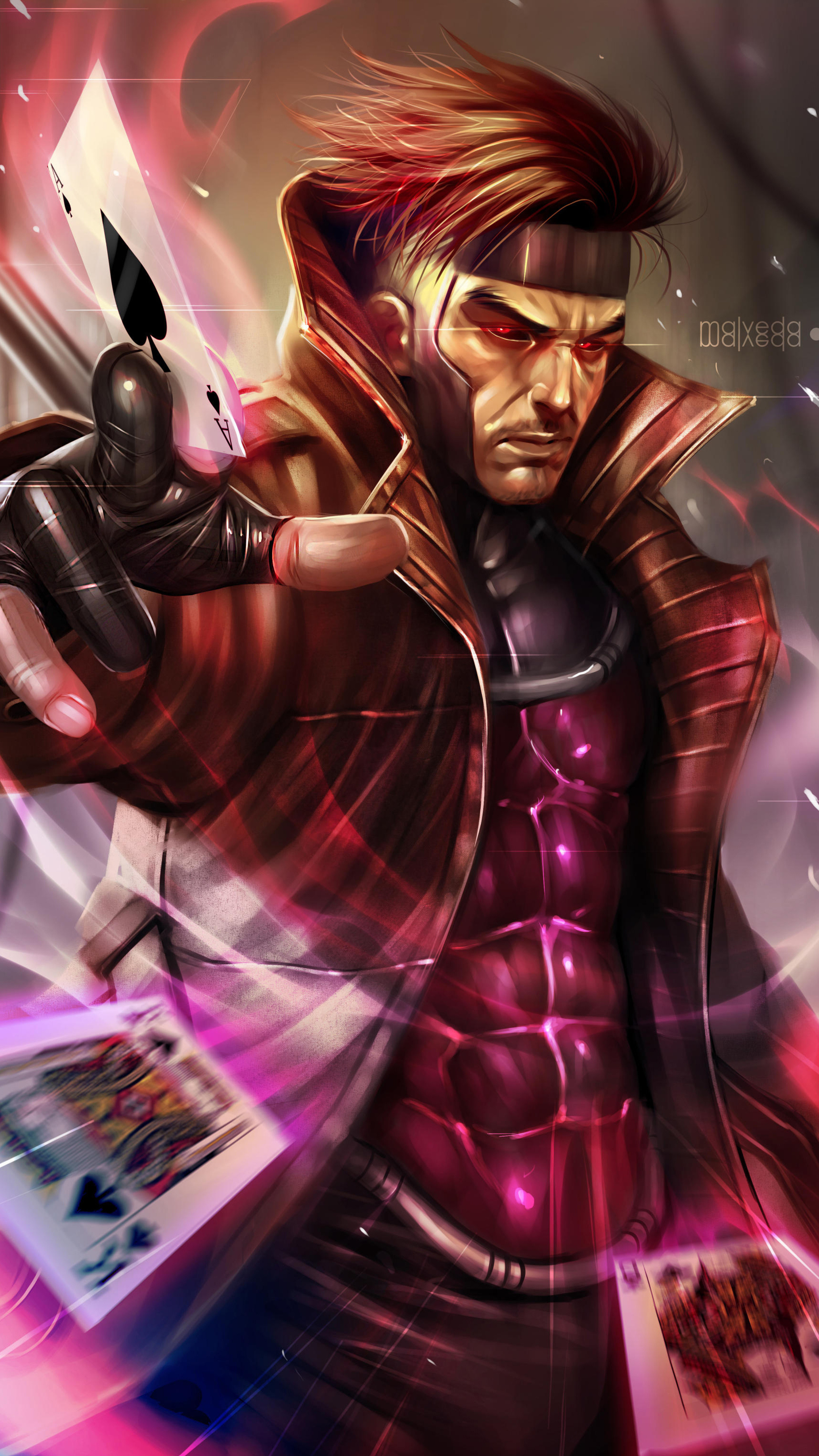 Gambit, Marvel Comics, HD wallpapers, Stunning digital art, 2160x3840 4K Phone