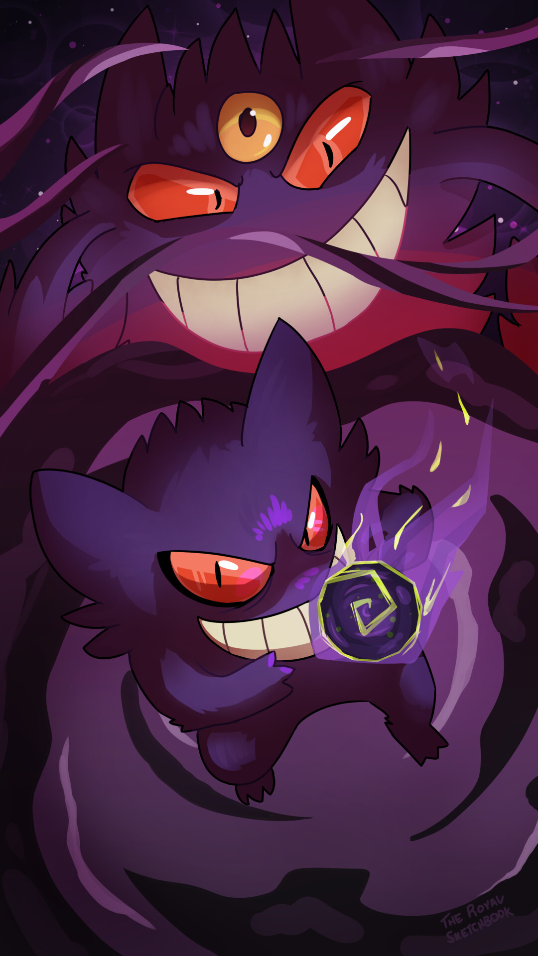 Gengar: Ghost-type Pokemon, 60 unique creatures, 6.57 percent of the total Pokedex. 1080x1920 Full HD Background.