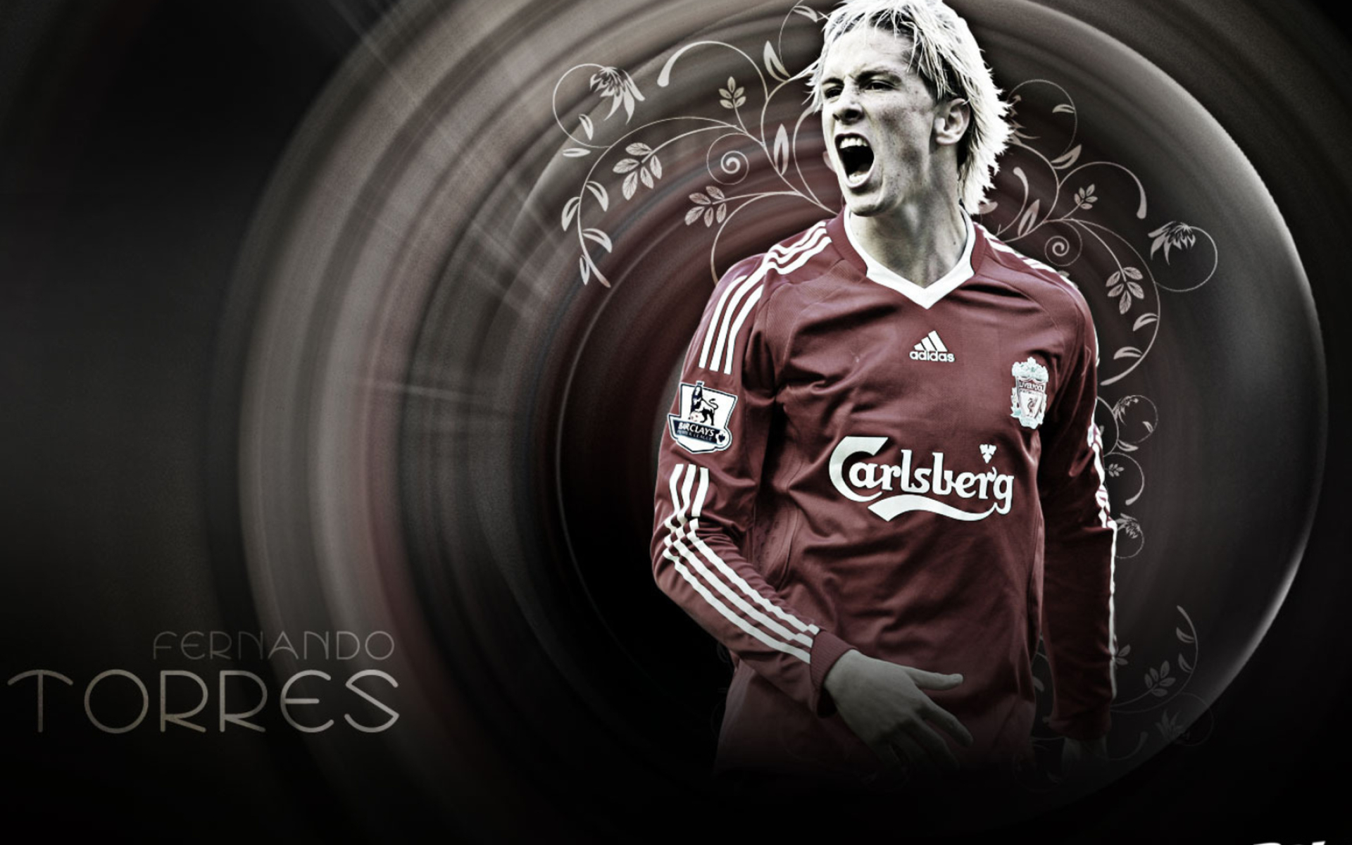 Fernando Torres, Passionate striker, Intense gameplay, Athletic prowess, 1920x1200 HD Desktop