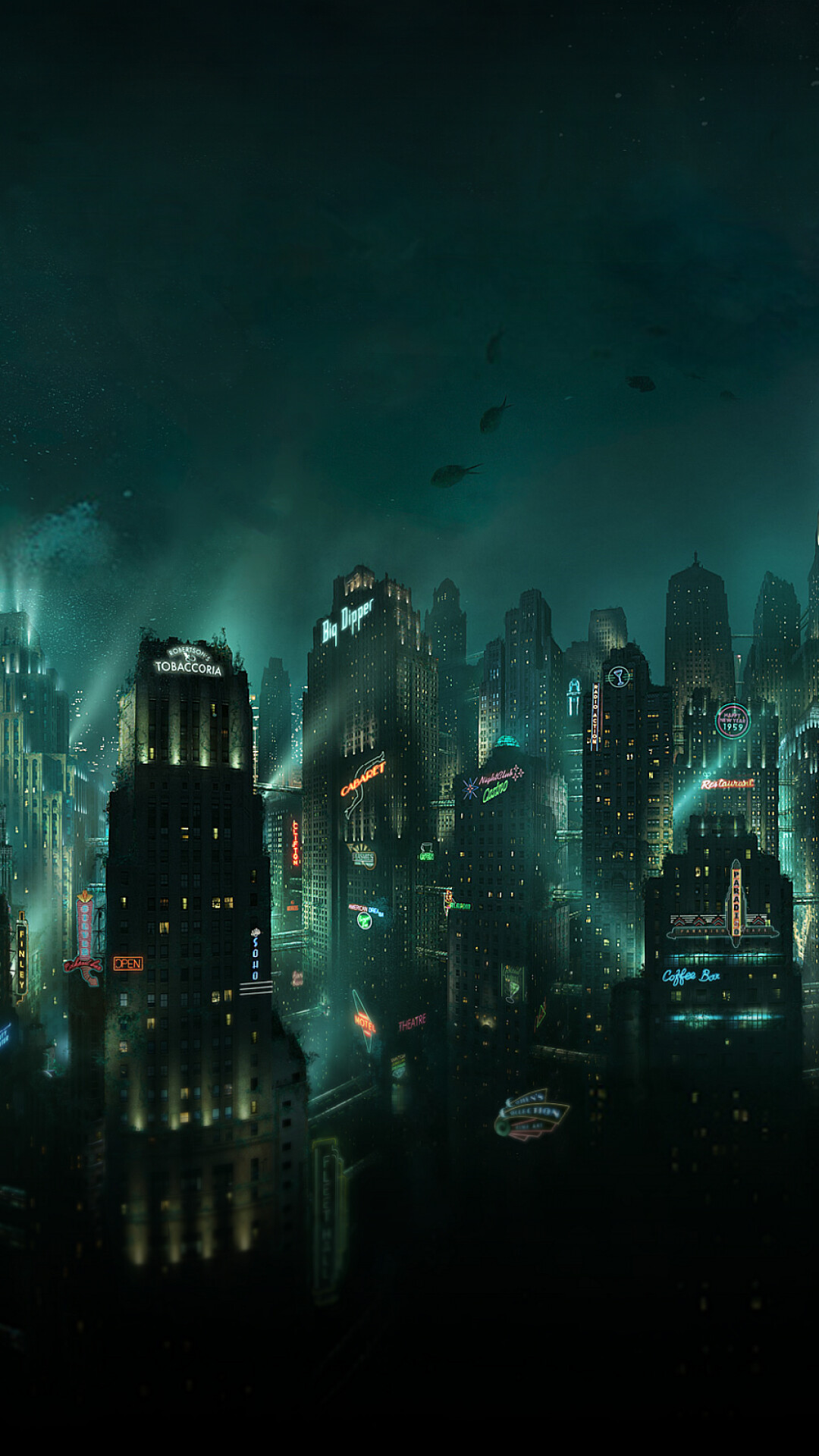 BioShock: Rapture, Known as the North Atlantic Project and the Rapture Colony. 1080x1920 Full HD Wallpaper.