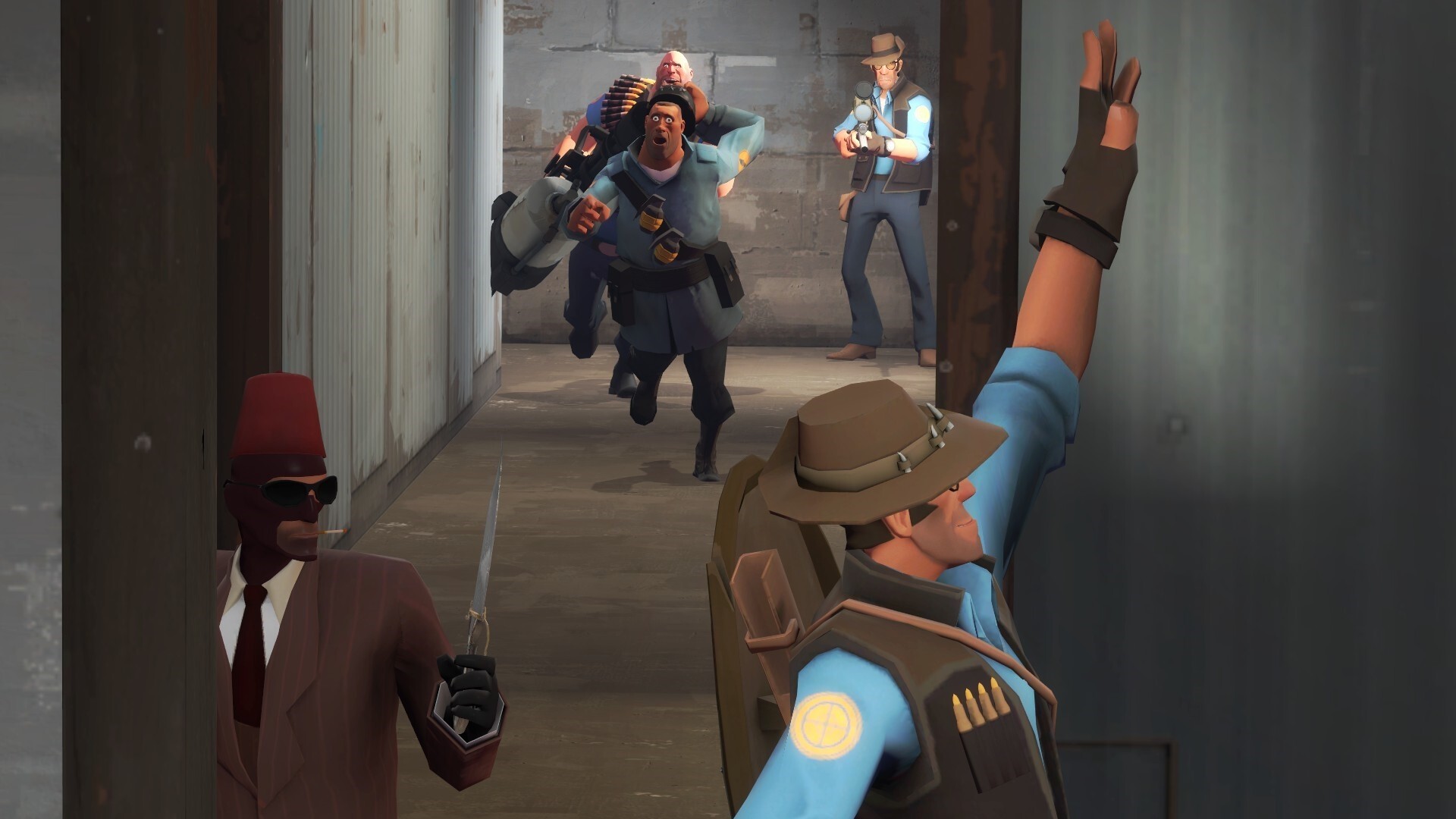 Garry's Mod: Team Fortress 2, A 2007 multiplayer first-person shooter game developed and published by Valve Corporation. 1920x1080 Full HD Background.